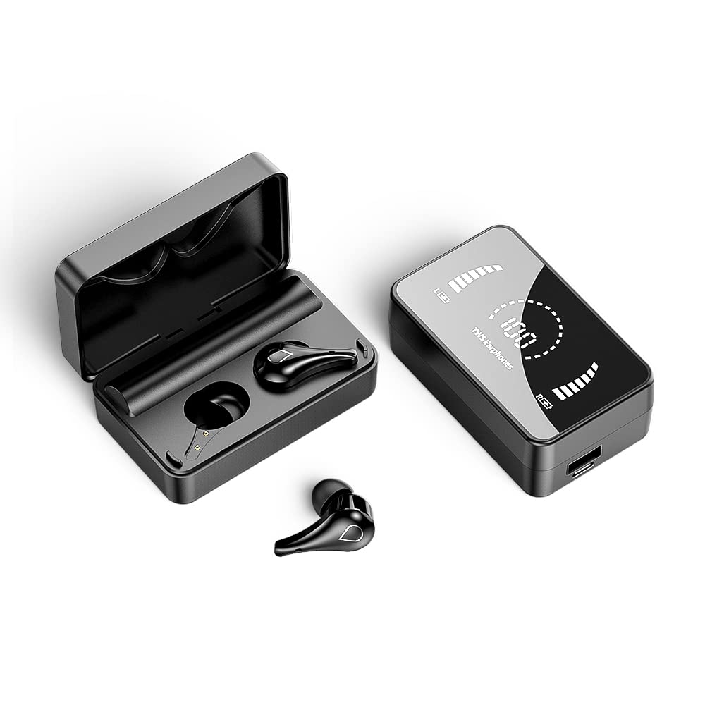 H3S Bluetooth 5.0 Wireless Earbuds with 3500mAh Charging Case, IPX7 Waterproof, 9D HiFi Stereo Sound, Built-in Mic - Perfect for Gym, Running, Travel & Daily Use