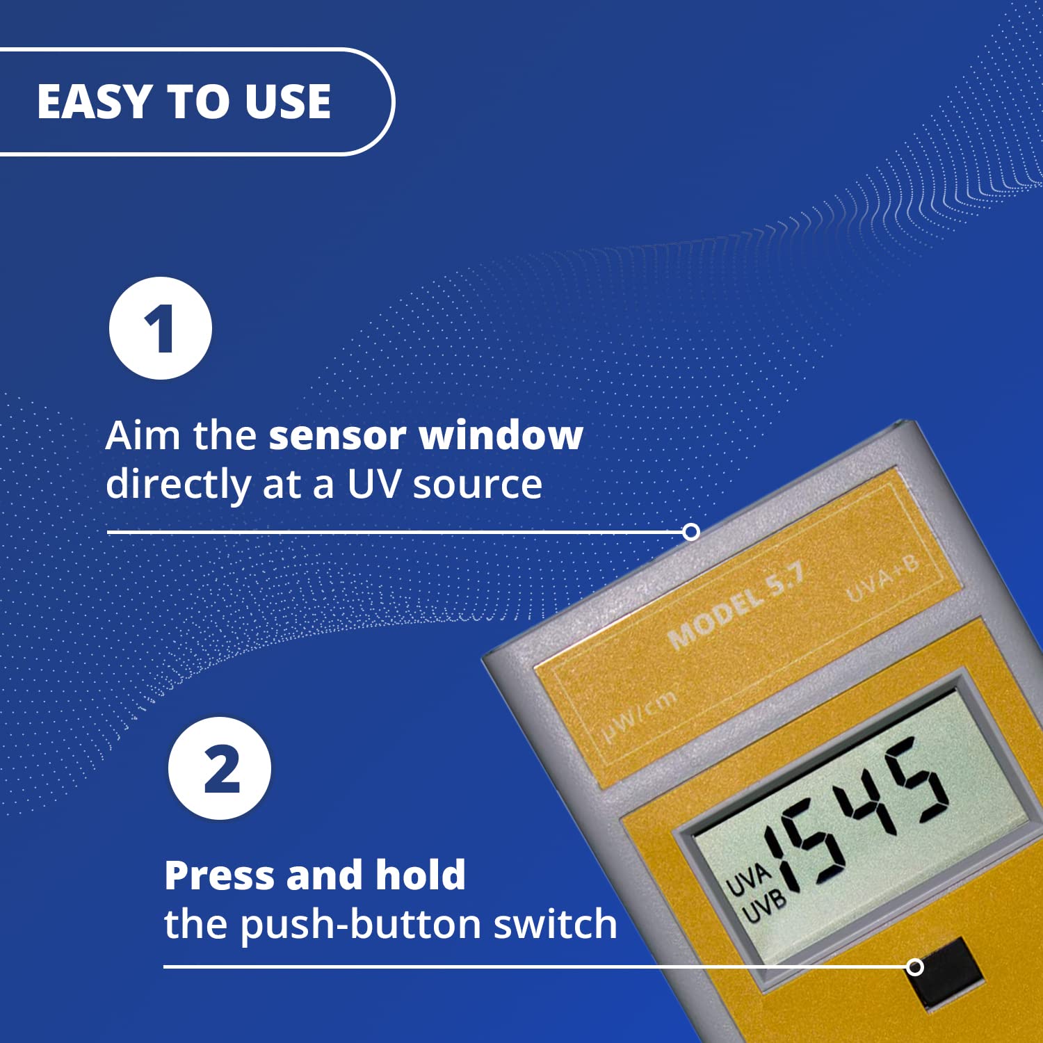 **5.7 Sensitive UVA & UVB UV Light Meter – Handheld Digital Radiometer for Measuring Ultraviolet Light (0-1999 μW/cm²) – USA Made – Ideal for Sunlight, Tanning Beds & UV Lamp Testing**