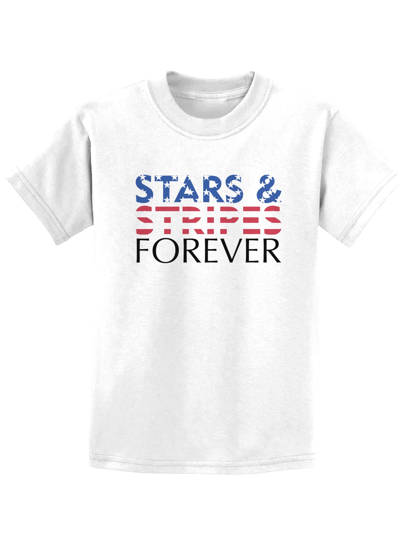 Stars and Stripes Forever Patriotic Kids T-Shirt - American Flag Design Cotton Tee for Boys & Girls - Perfect for 4th of July, Memorial Day & Independence Day Celebrations