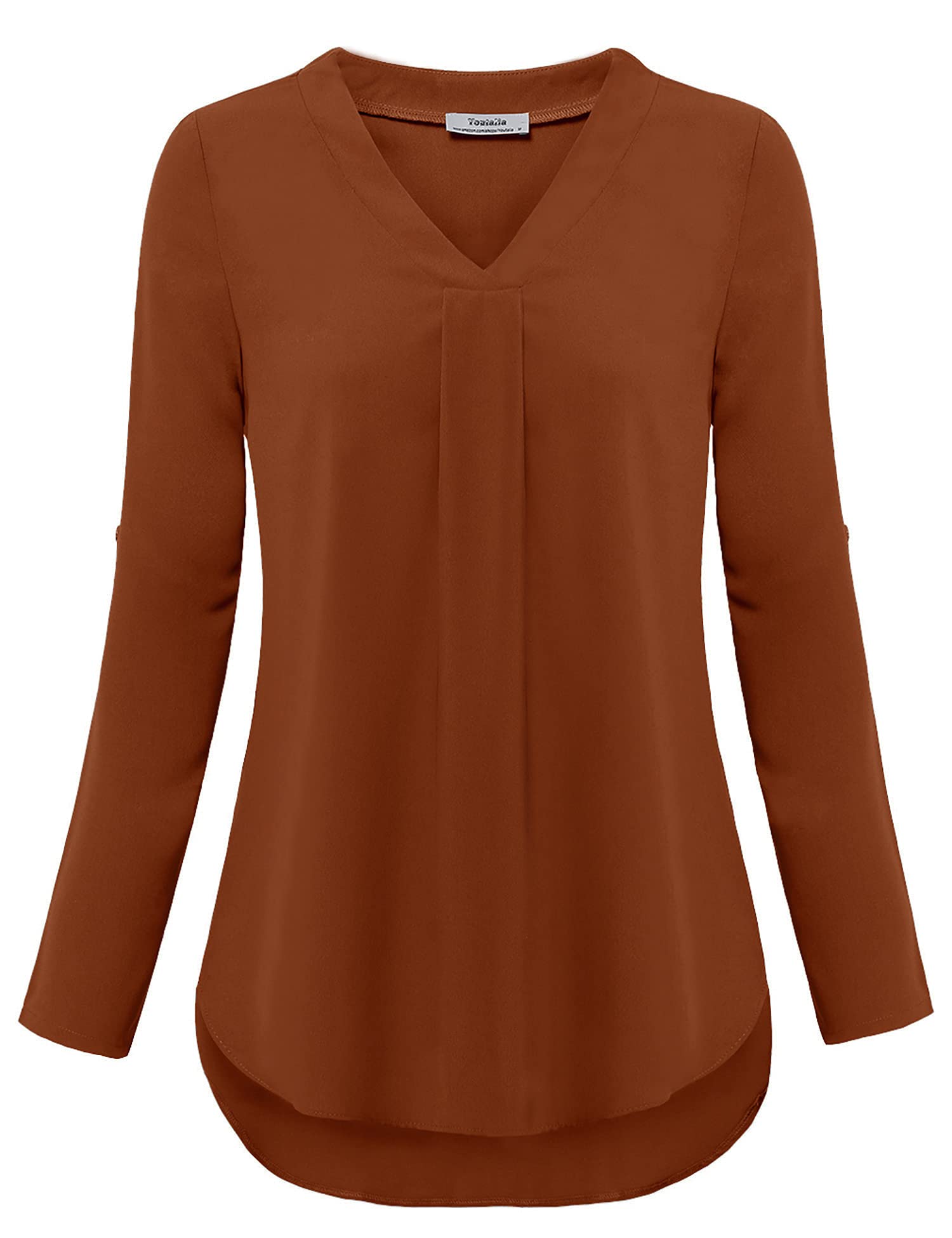 Youtalia Women's Casual Blouse - Loose Fit V-Neck 3/4 Sleeve Tunic Top for Work & Everyday Wear | Office, Date Night & Spring Outfits