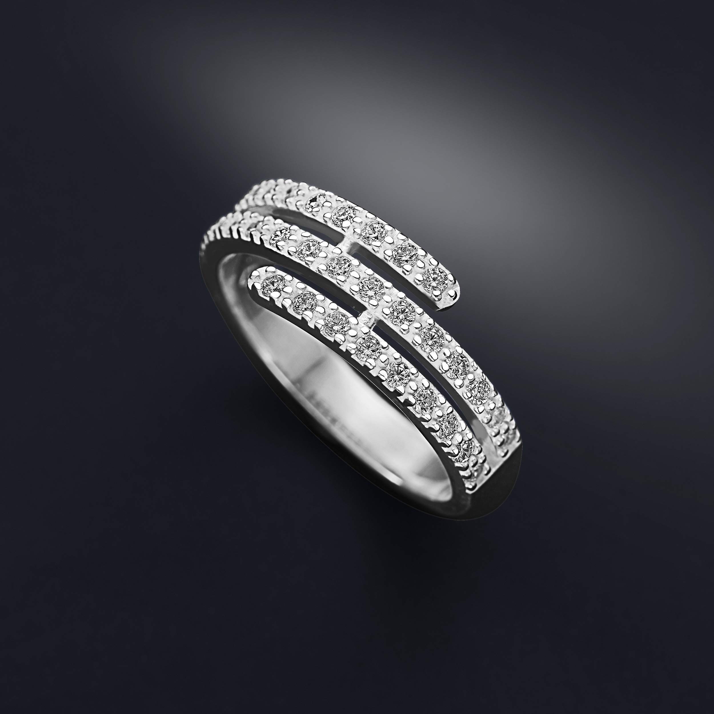 925 Sterling Silver Women's Wedding Band - Cubic Zirconia Eternity Ring, Stackable Love Ring for Teens & Girls | Perfect for Engagement, Anniversary & Daily Wear | Bridal Jewelry & Gift for Special Occasions | Ideal for Proposals, Date Nights & Romantic Surprises | Great for Valentine's Day, Anniversary Gifts & Bridal Shower Presents