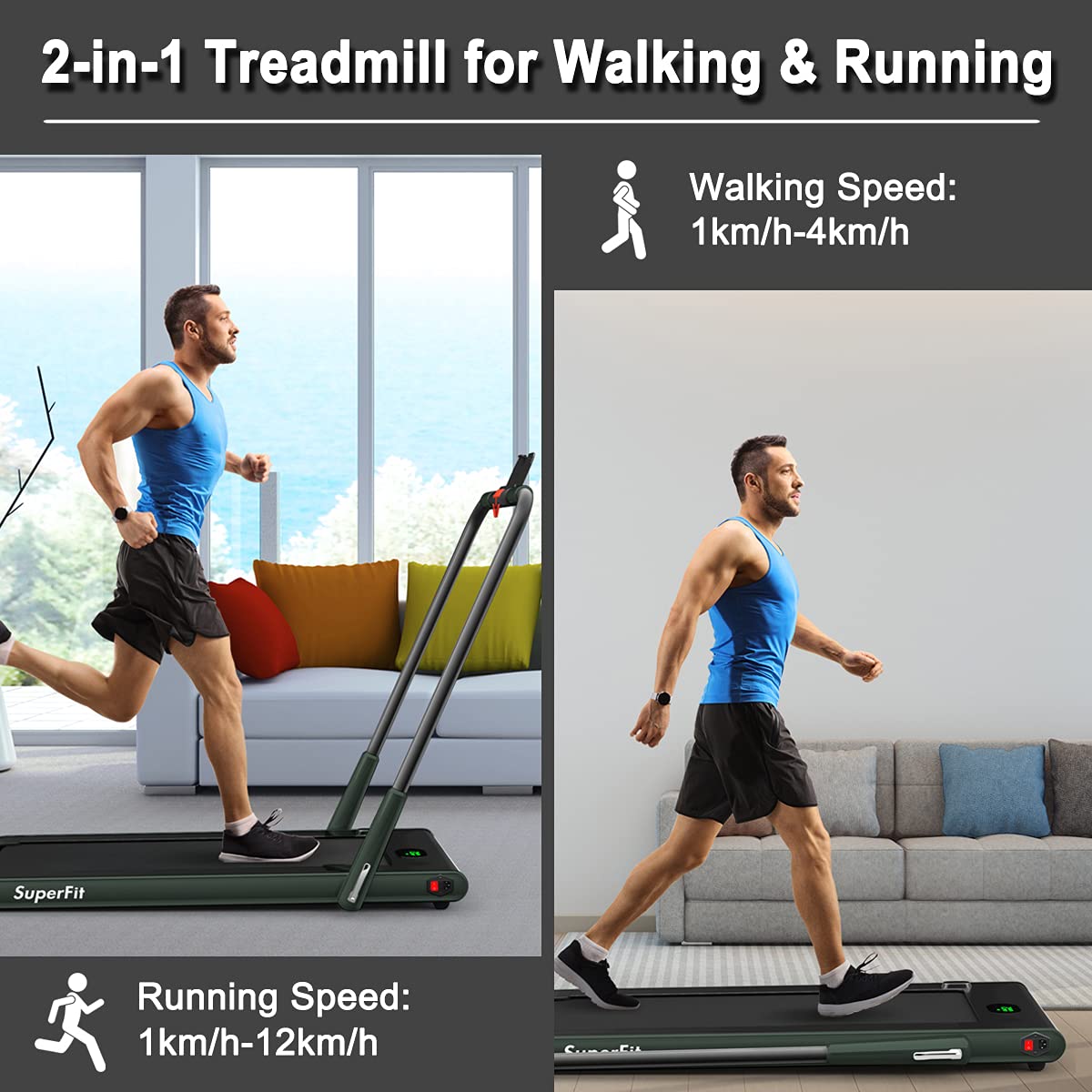 GYMAX Foldable Under Desk Treadmill with LED Display & Remote Control - Portable Walking Pad for Home Office, Small Space Workouts & Compact Home Gym - Perfect for Standing Desks, Apartment Fitness & Indoor Walking Exercise