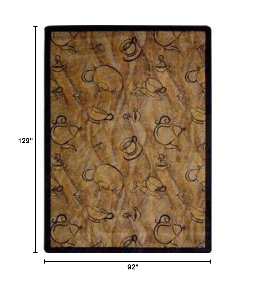 Joy Carpets Kaleidoscope Fresh Brew Whimsical Area Rugs in Mocha - Soft Non-Slip Living Room Rug for Bedroom, Nursery & Playroom Decor