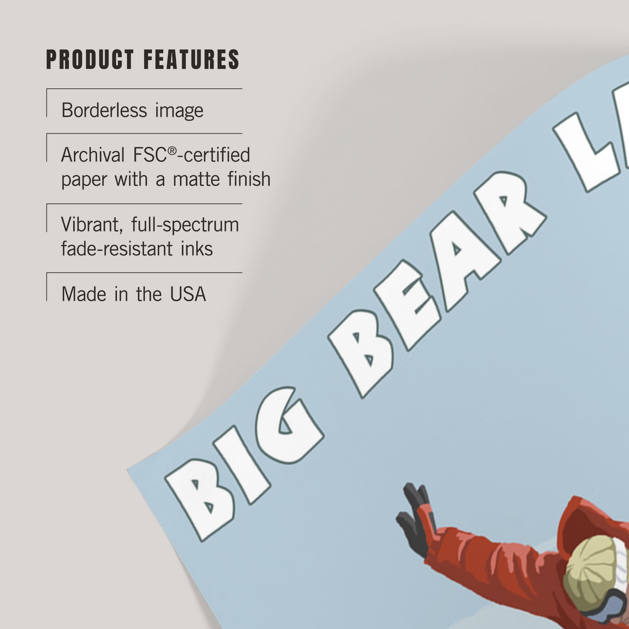 Lantern Press 16x24 Inch Giclee Art Print - Big Bear Lake California Snowboarder Jumping Action - Wall Decor for Living Room, Bedroom & Office