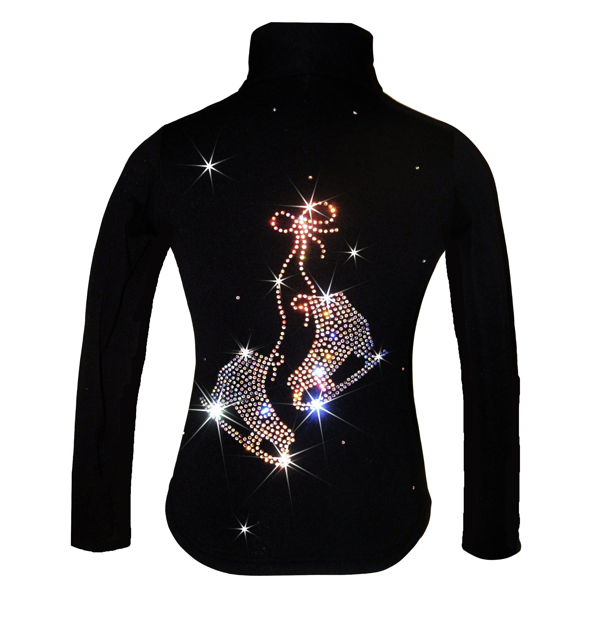 Stylish Ice Fire Polartec Figure Skating Jacket with Rhinestone Design - Includes Matching Skates | Warm & Fashionable Winter Sports Outerwear for Ice Skating Performances & Competitions