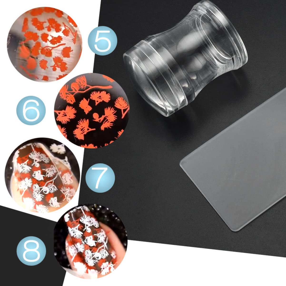 FOMIYES 3Pcs Nail Stamp Set - Beginner Nail Art Stamping Kit for DIY Manicure