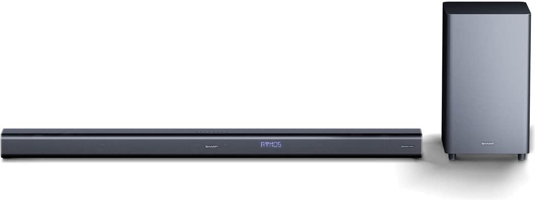 SHARP 5.1.2 Channel Dolby Atmos Soundbar with Wireless Subwoofer - 570W Powerful Surround Sound System for TV, Bluetooth Streaming, 4K HDR Pass-Through, HDMI ARC, USB & AUX Inputs - Perfect for Home Theater, Gaming & Movie Nights (Black)