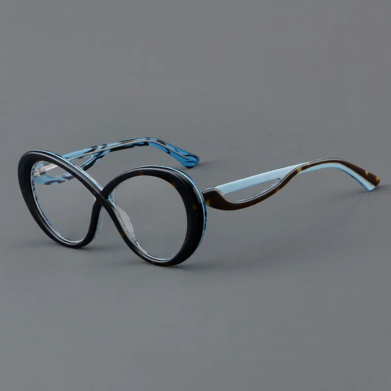 CCspace Unisex Full Rim Oval Cat Eye Acetate Eyeglasses Frame 30793 - Stylish Retro Glasses for Men & Women, Perfect for Office, Reading & Fashion Accessories