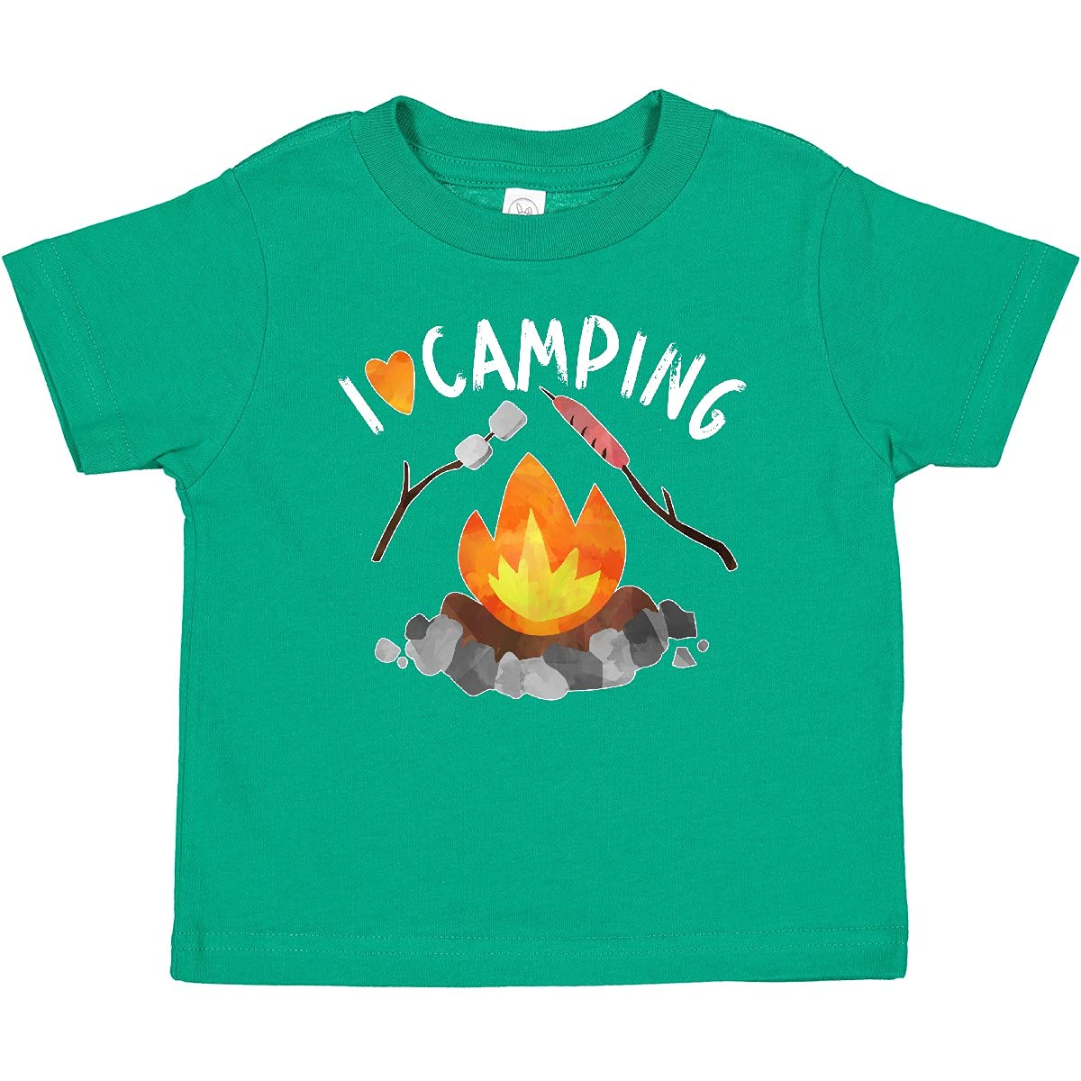 Inktastic I Love Camping Baby T-Shirt - Cute Campfire, Hot Dog & Marshmallows Design for Outdoor Adventures & Family Trips