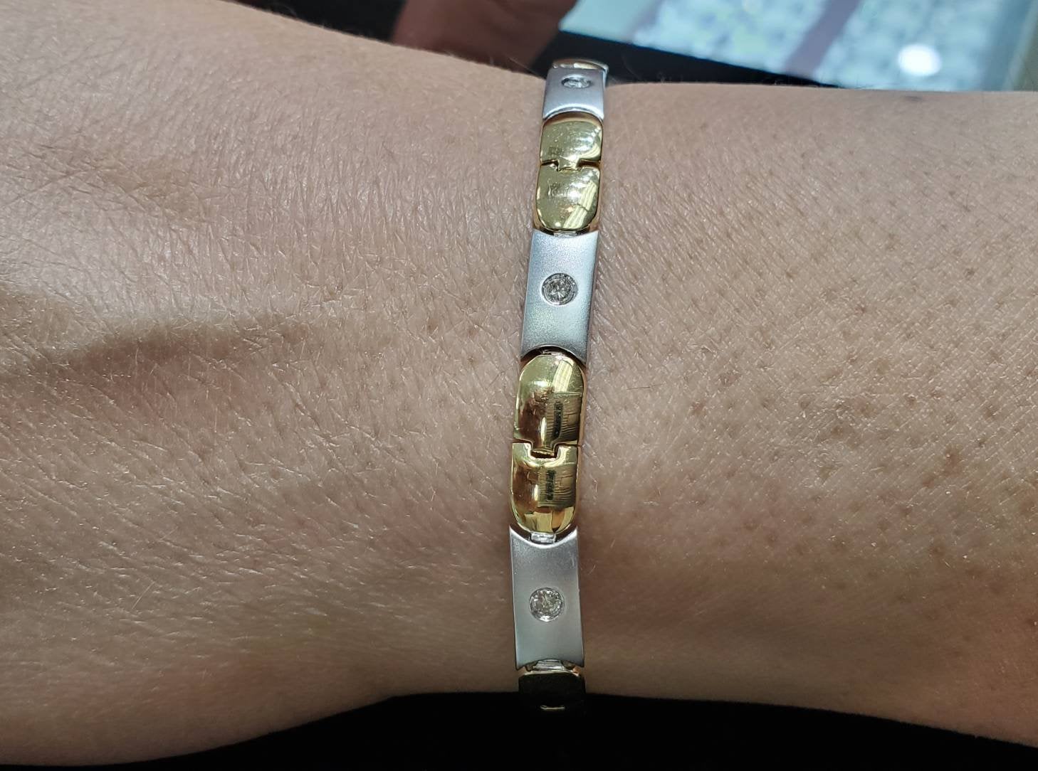14K Two-Tone Diamond Tennis Bracelet - 0.5 Carat Dainty Gold & Silver Bracelet for Women, Perfect for Weddings, Anniversaries & Special Occasions