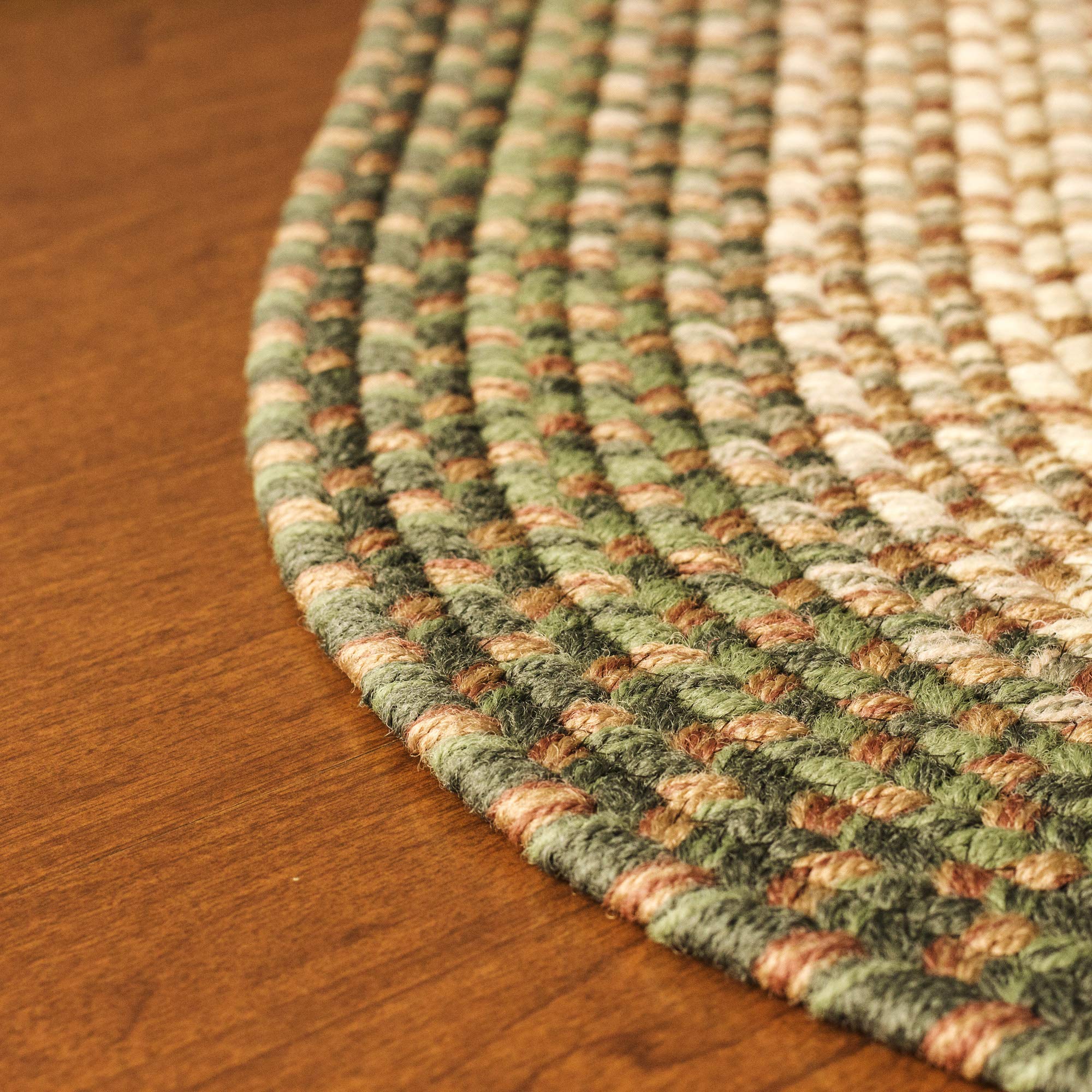 2' x 6' Oval Braided Area Rug - Herb Garden Design Primitive Decor Indoor Outdoor Woven Carpet - Perfect for Hallways, Entryways, Patios & Farmhouse Style Homes