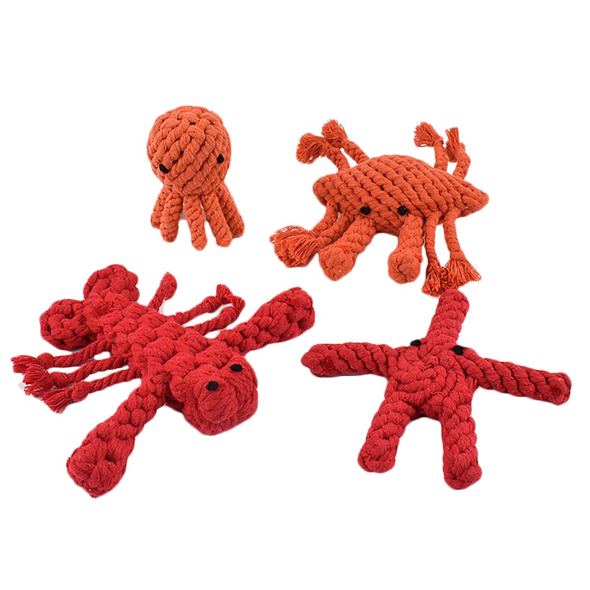 Durable 4-Pack Dog Chew & Rope Toys Set for Teeth Cleaning, IQ Training, and Play - Interactive Ball for Puppy Teething & Dental Care - Perfect for Indoor/Outdoor Playtime and Training Sessions