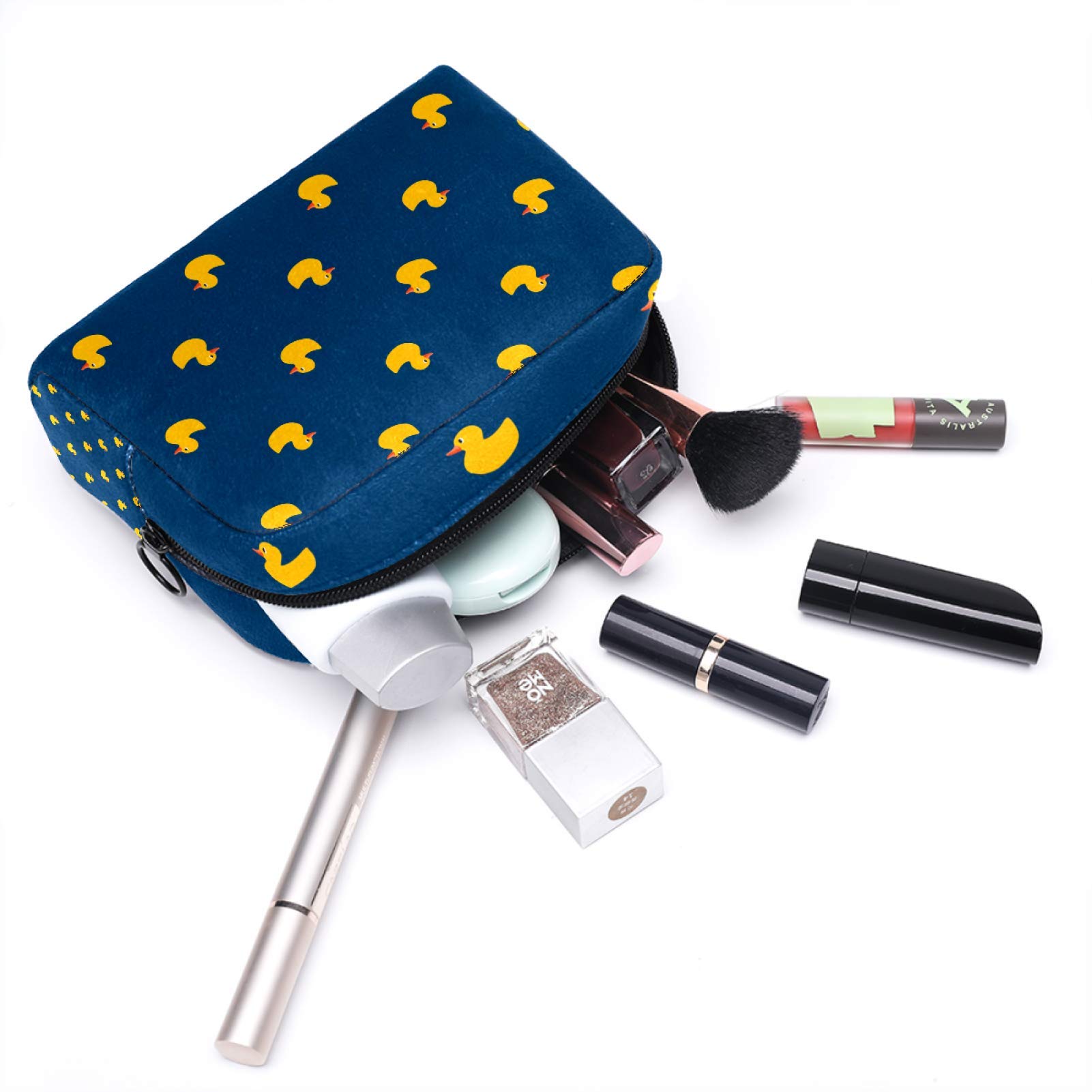 Cute Duck Pattern Travel Cosmetic Organizer for Women - Waterproof Makeup Bag with Zipper - Perfect for Vacation, Gym & Daily Use
