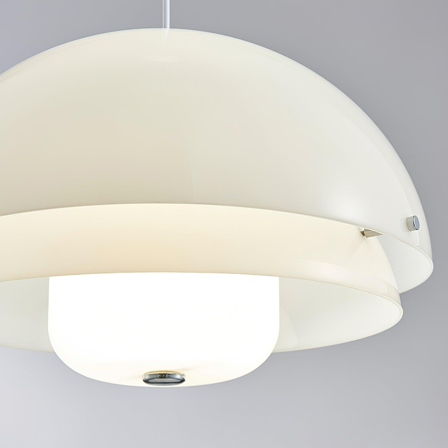 Modern Milk White Layer Pendant Lamp - Elegant Hanging Light Fixture for Dining Room, Kitchen Island or Bedroom Decor