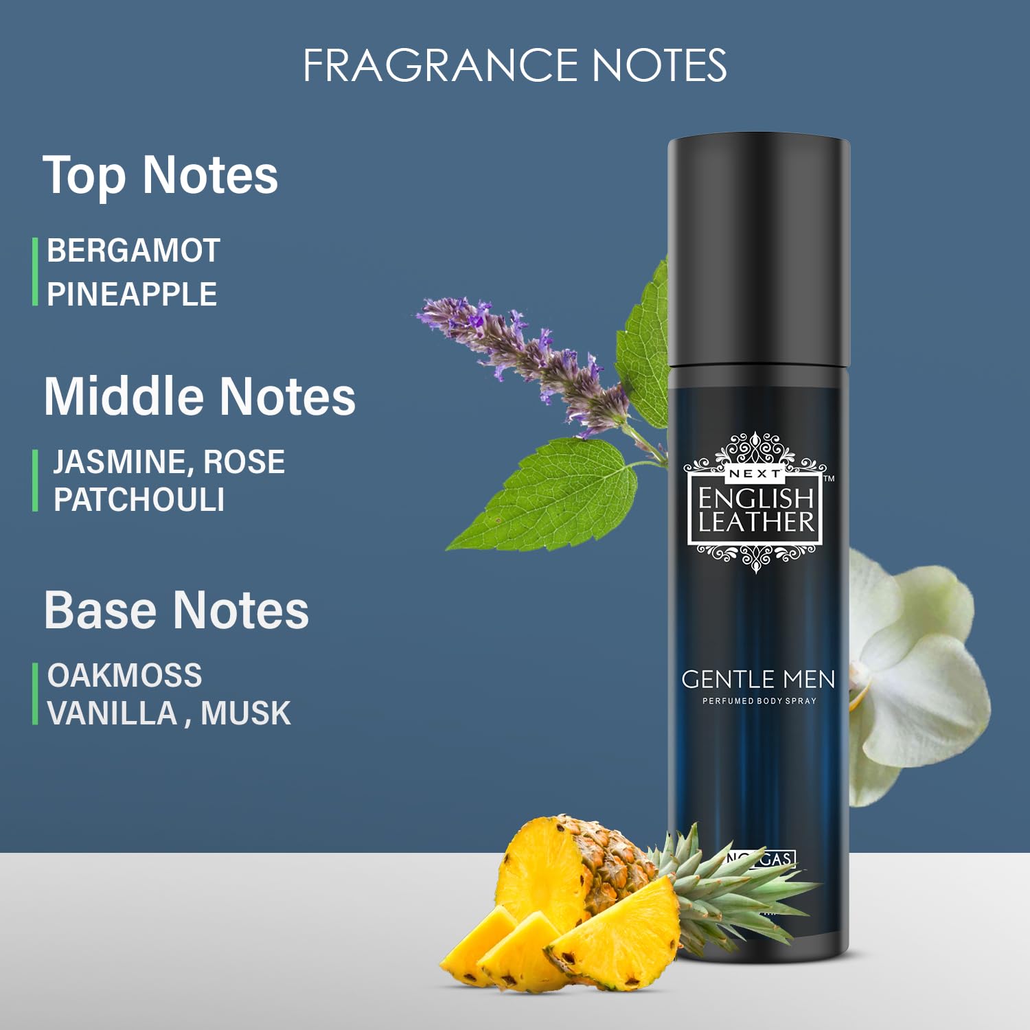 Next Care English Leather No Gas Deodorant Set of 3x120ml | Fresh, Gentleman & Intense Scents | Long Lasting Perfume Body Spray for Men | Valentine's Day Gift for Him | Aluminum-Free Deodorant Combo Pack | Ideal for Daily Use, Gym & Office | No Gas Deodorant for Men & Women