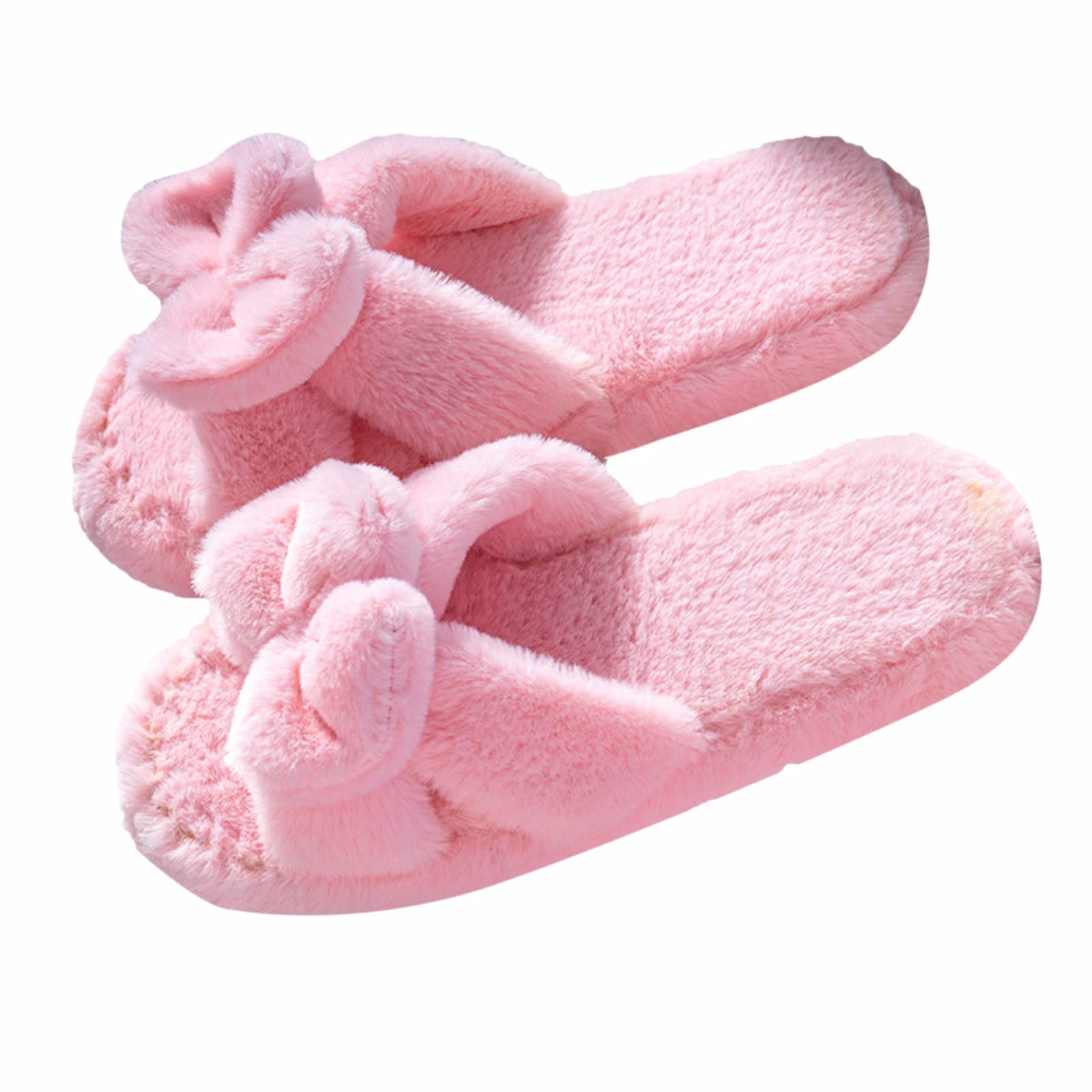 Women's Fluffy Fuzzy Slip-On House Slippers - Cozy Indoor Slippers with Cute Animal Designs for Home, Bedroom & Lounge Wear