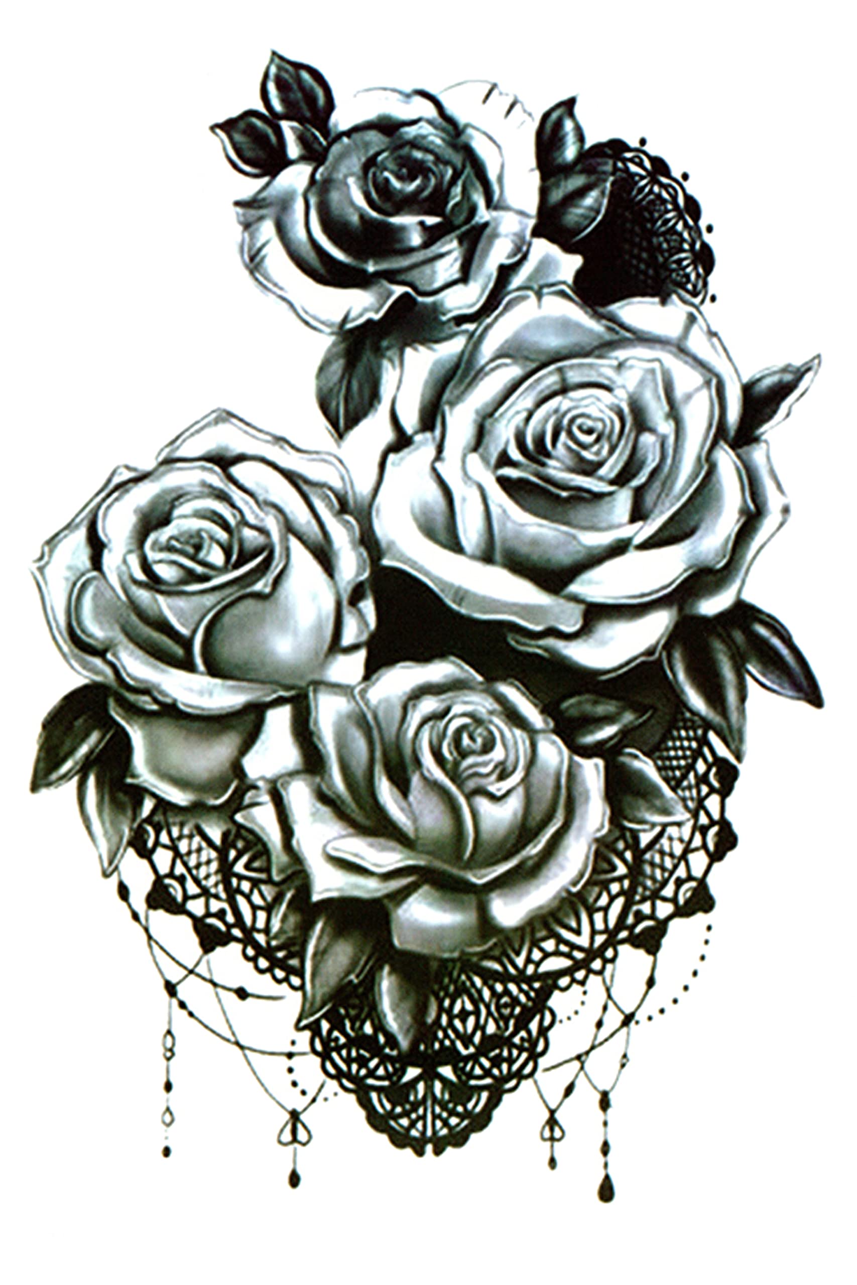 3D Temporary Tattoo Stickers for Men & Women - Waterproof Fake Tattoos with Flowers, Butterflies, Stars & Dark Desire Designs (21x15cm) | Perfect for Parties, Halloween, Honeymoons & Costume Events
