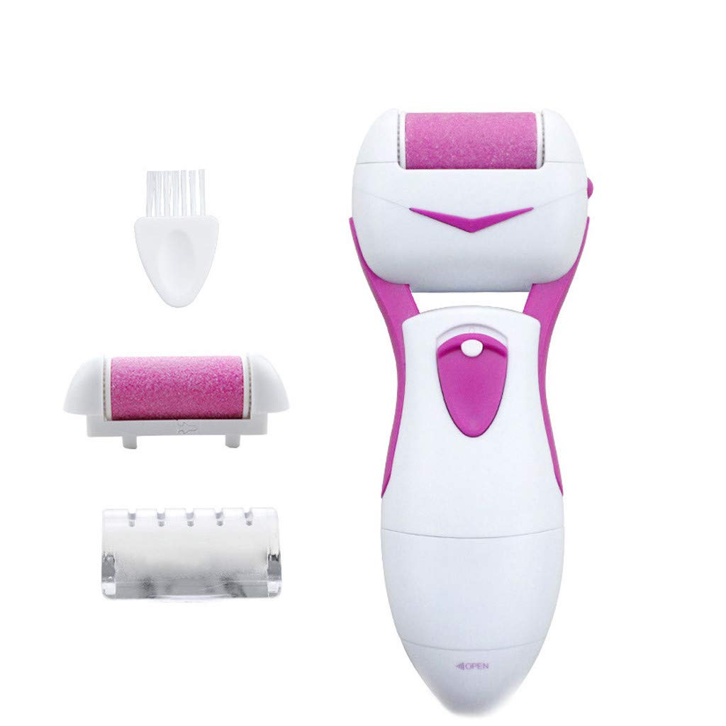Electric Pedicure Stone with Handle - Dead Skin Remover & Foot Grinder for Soft Feet - Pink One Size - Perfect for Home Spa, Pedicures & Callus Removal
