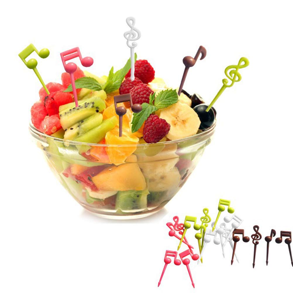 32-Piece Cartoon Music Note Fruit Forks Set - Decorative Food Picks for Parties, Desserts & Fruit Platters (16pcs x 2 Packs) - Perfect for Birthday Celebrations, Baby Showers & Picnics