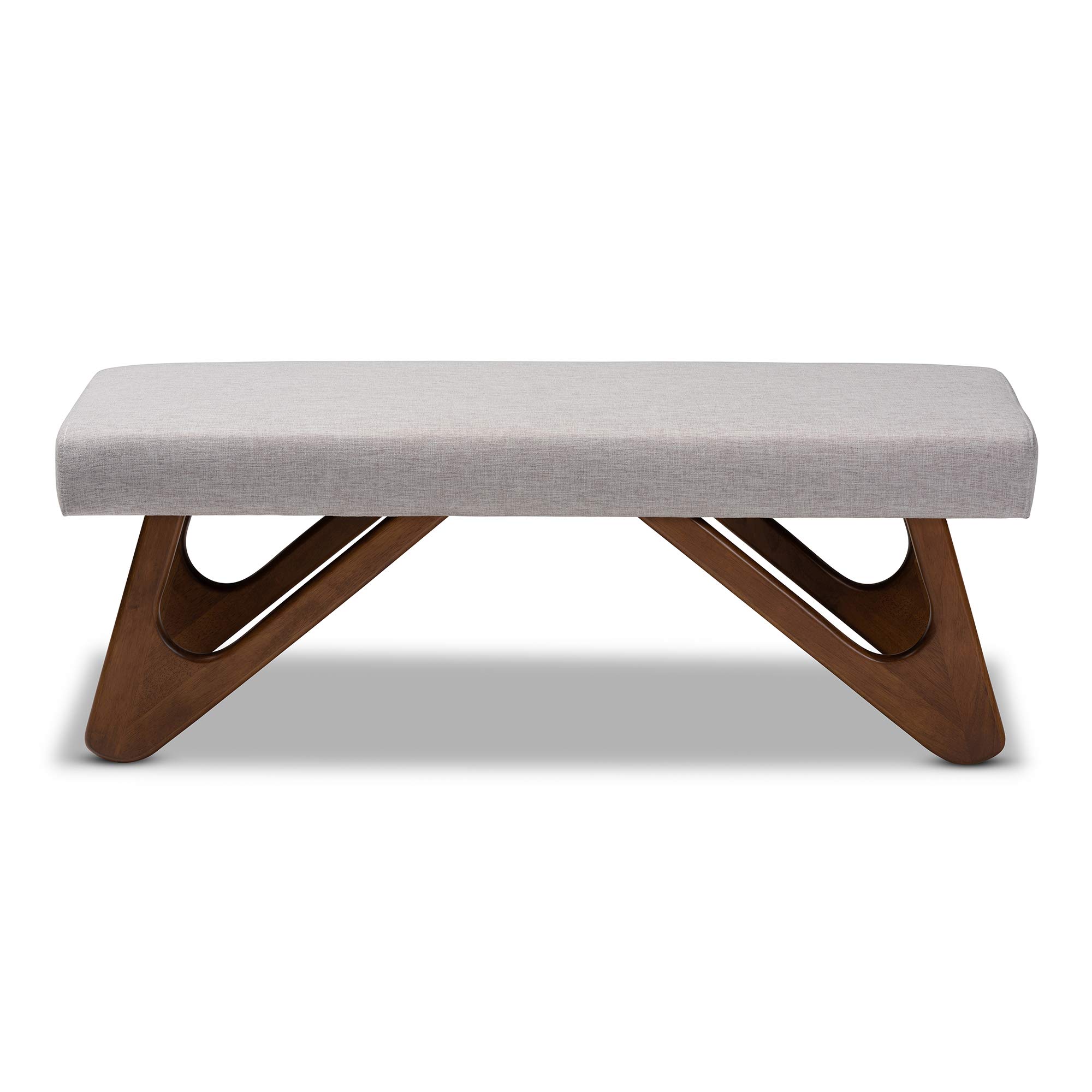 Baxton Studio Modern Upholstered Bench & Banquette - Greyish Beige - Perfect for Entryway, Bedroom, or Dining Room Seating