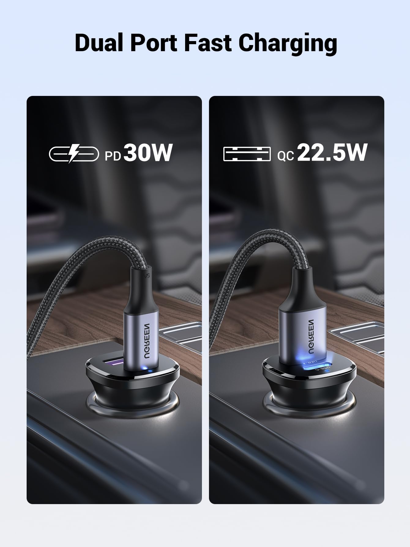 UGREEN 30W USB C Car Fast Charger - Compatible with iPhone 16 Pro Max/15/14/Plus/Pro, Pixel 9/8/7, Galaxy S25/S24 Ultra - Quick Charge for Road Trips & Daily Commute