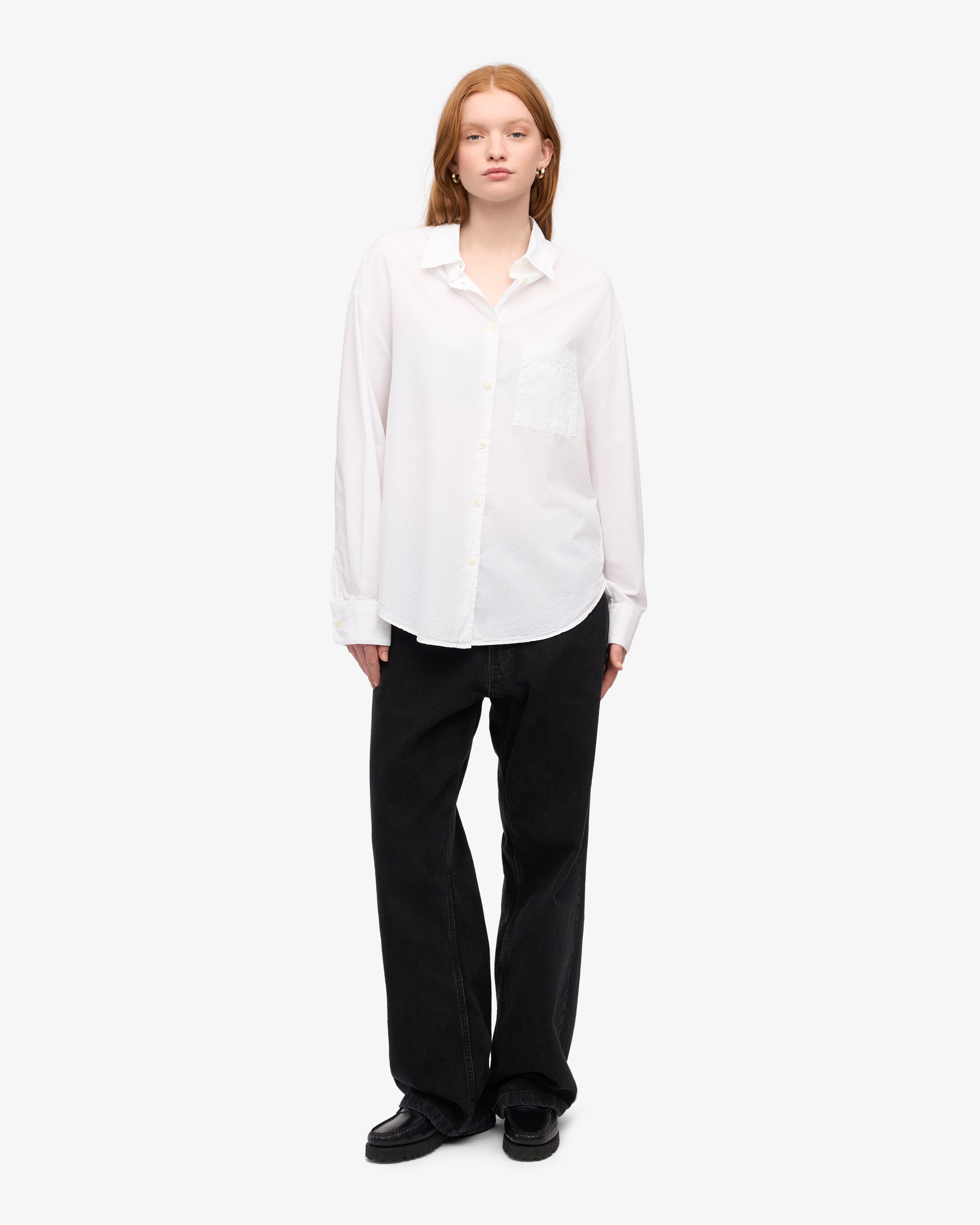Organic Oversized Shirt for Women - 100% Cotton Comfortable Loose Fit T-Shirt - Optical White Casual Top for Everyday Wear, Street Style & Layering