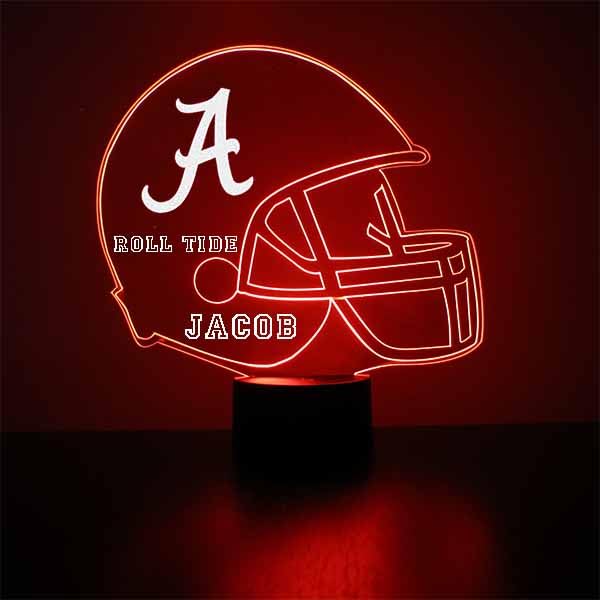Custom University of Alabama Crimson Tide Football LED Night Light with Remote - Personalized Name/Image - 16 Color Changing Acrylic Display - Made in USA | Perfect for Dorm Decor, Game Room Lighting & Bama Fan Gifts