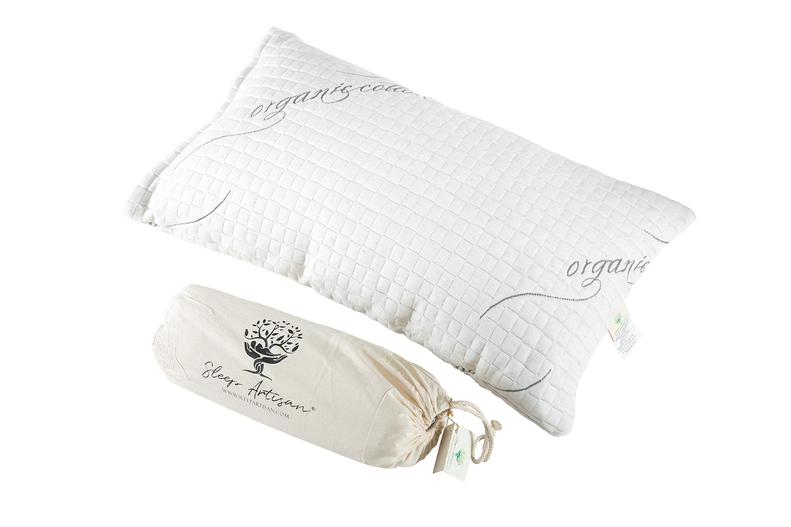 Natural Talalay Latex Pillow for Sleeping - Adjustable Loft, Washable Cover, Back & Neck Support - Handmade in USA, Queen Size - Perfect for Side Sleepers, Stomach Sleepers & Neck Pain Relief