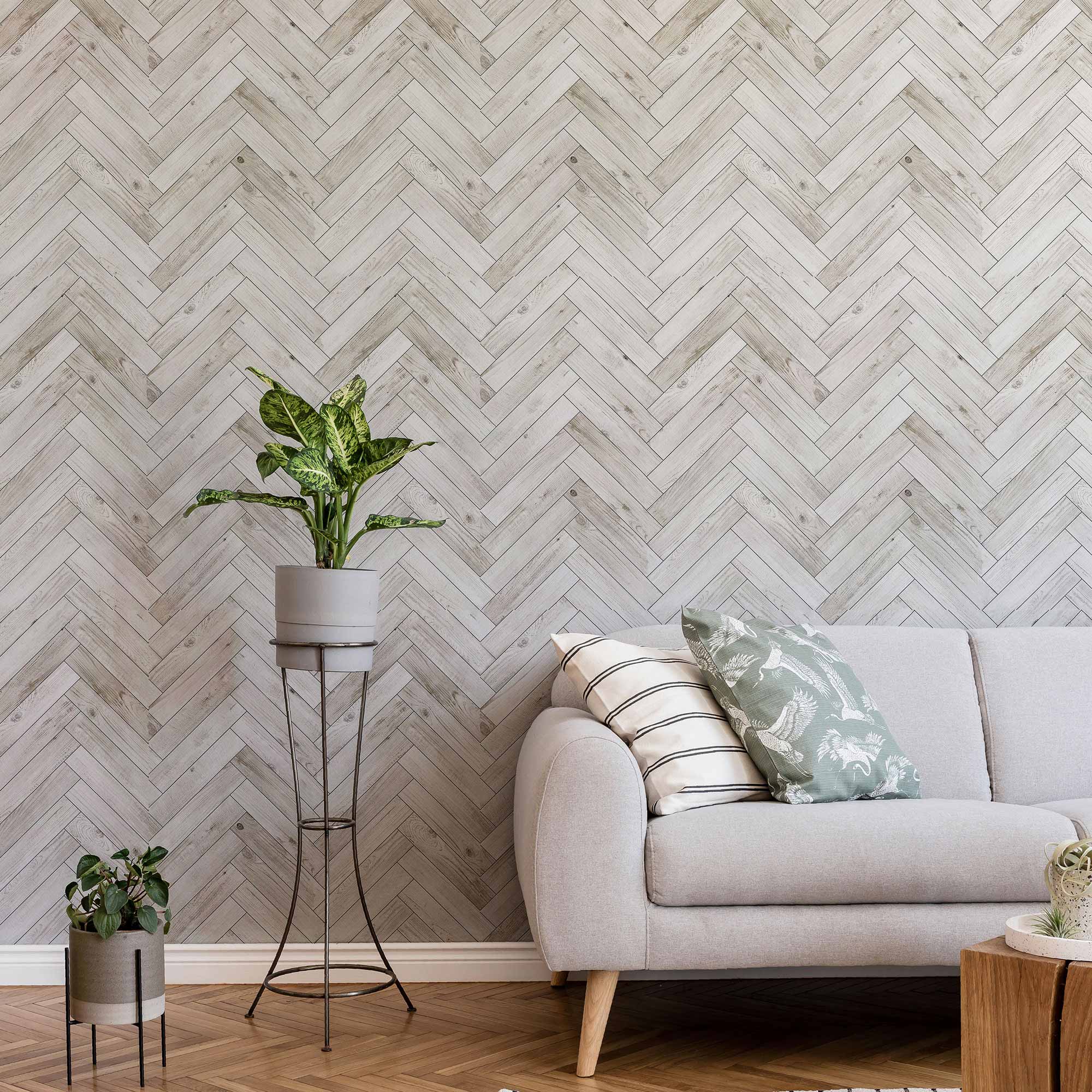 Grey Wood Peel and Stick Removable Wallpaper - Self-Adhesive Wall Covering for Bedroom, Living Room & Office Decor