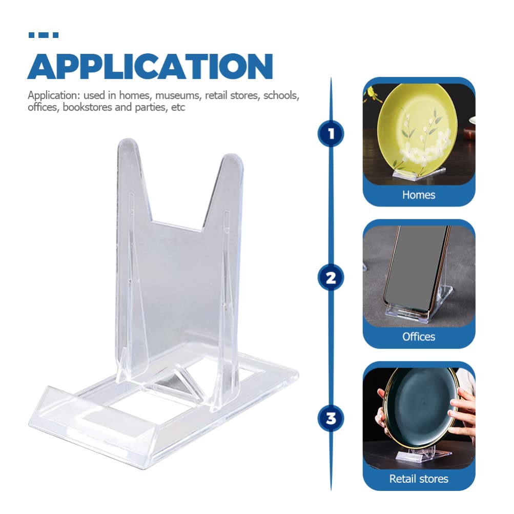 20pcs Clear Plastic Business Card Holder Display Stand - Multipurpose Phone Stand for Car, Shelf & Photo Frame - Perfect for Office, Retail & Home Organization