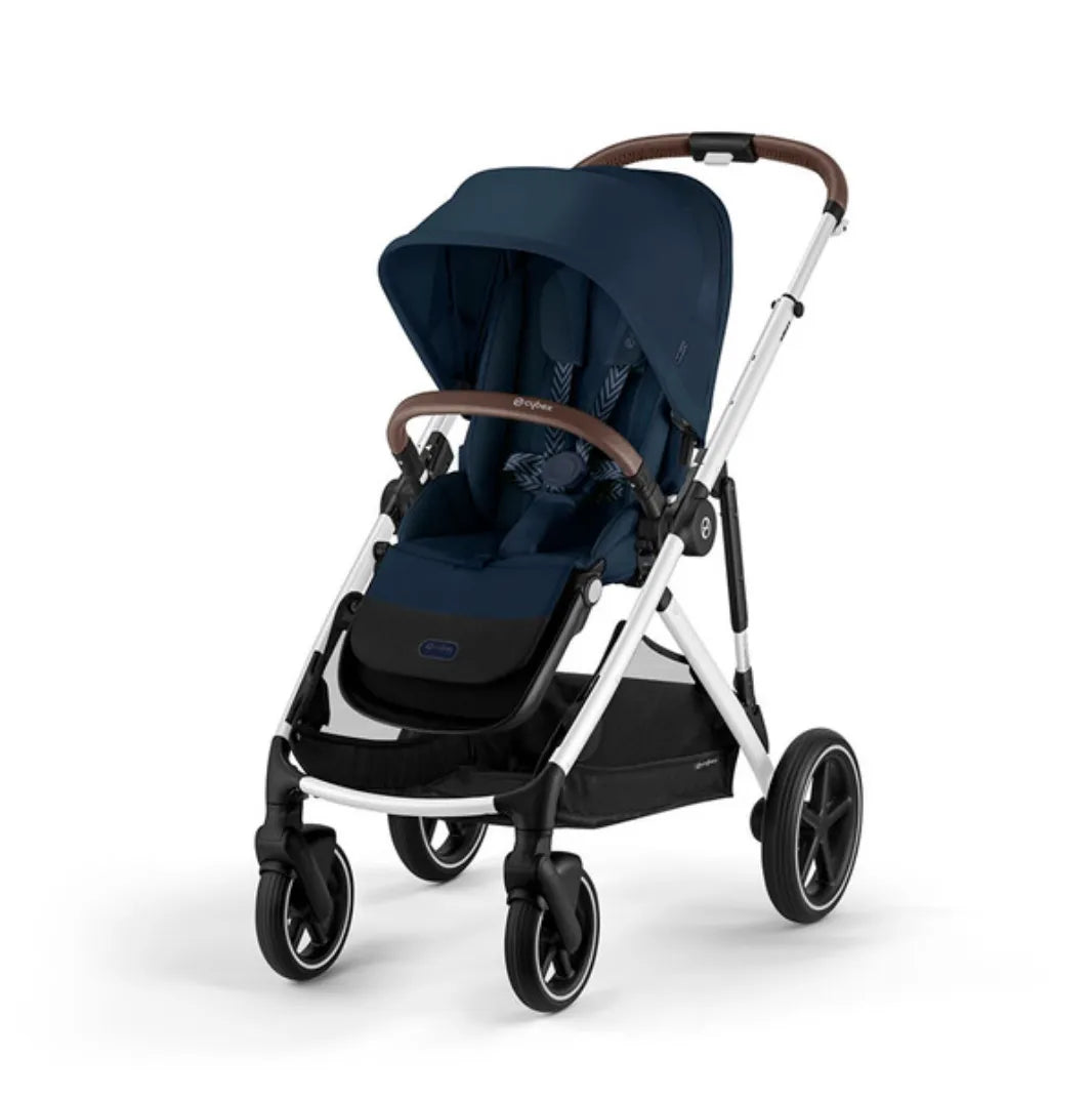 Gazelle S 2023 Lightweight Stroller with Ocean Blue Seat & Silver Frame - Perfect for City Walks, Travel & Everyday Use