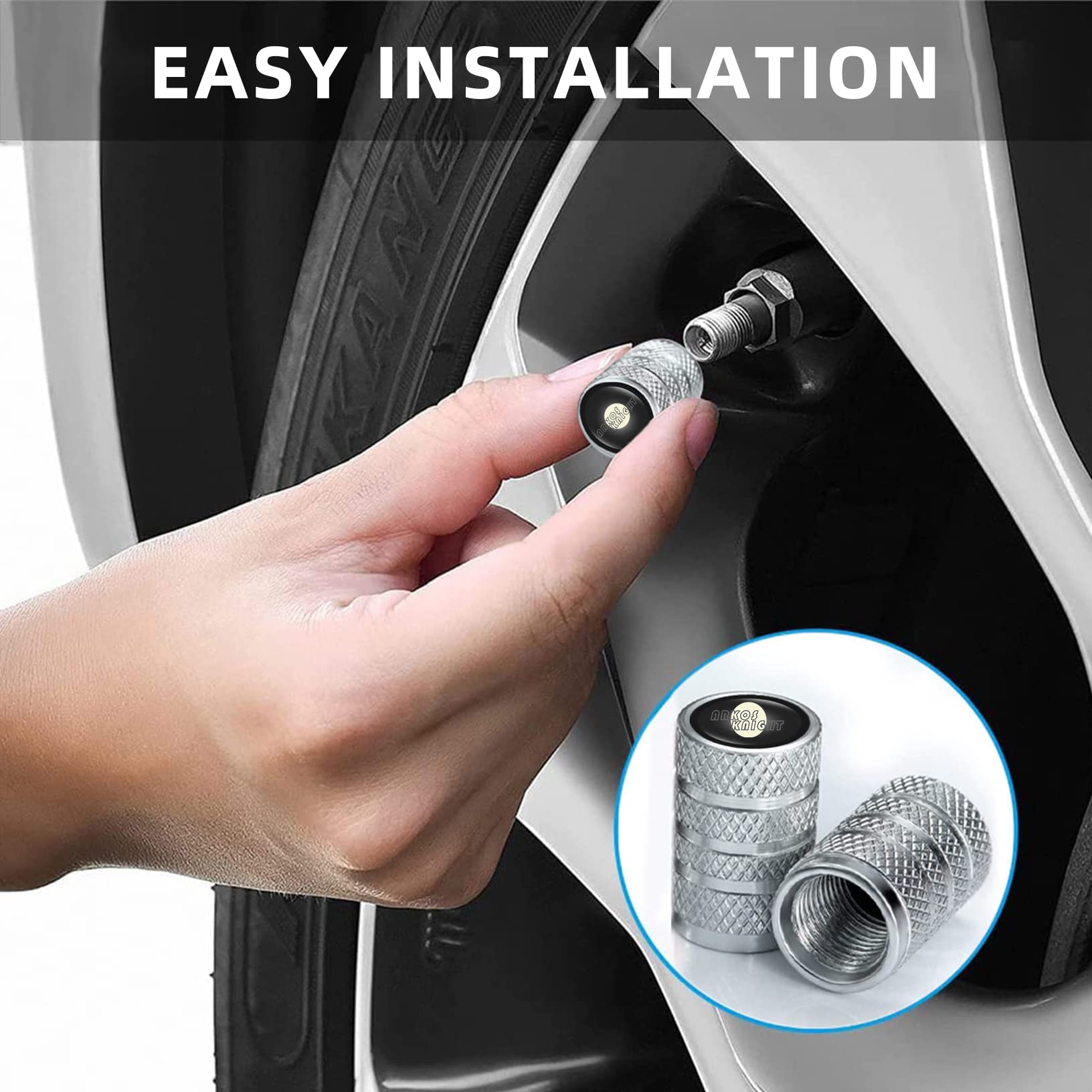 5pcs Aluminum Car Tire Valve Caps - Corrosion Resistant & Leak-Proof for Maserati (Black) - Perfect for Wheel Protection & Style