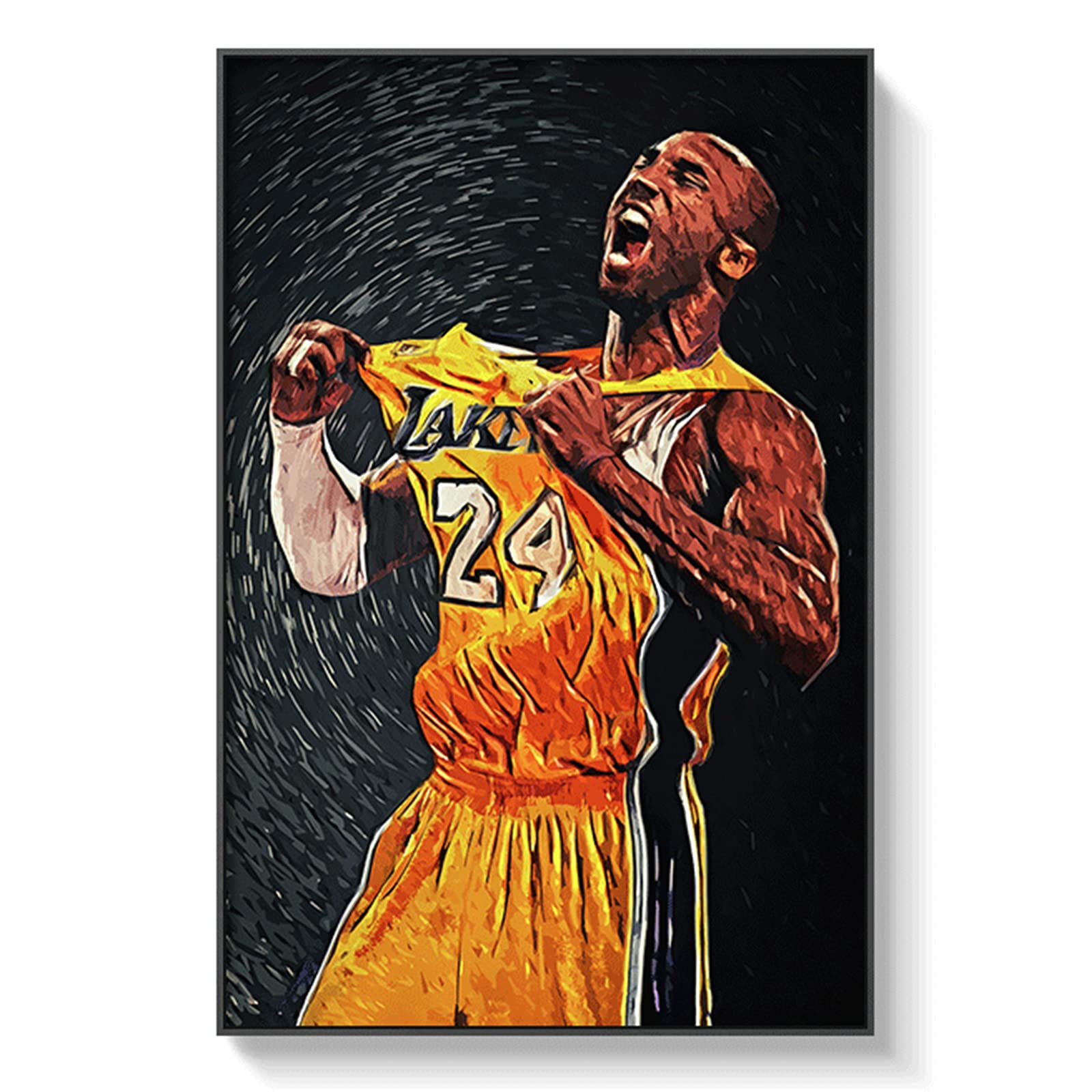 123 Life Classic Kobe Bryant Poster - Lakers Basketball Wall Art for Boys & Girls Room Decor (50x70cm/20x28in) - Perfect for Sports Fans Bedroom, Man Cave, Game Room & Office Decor