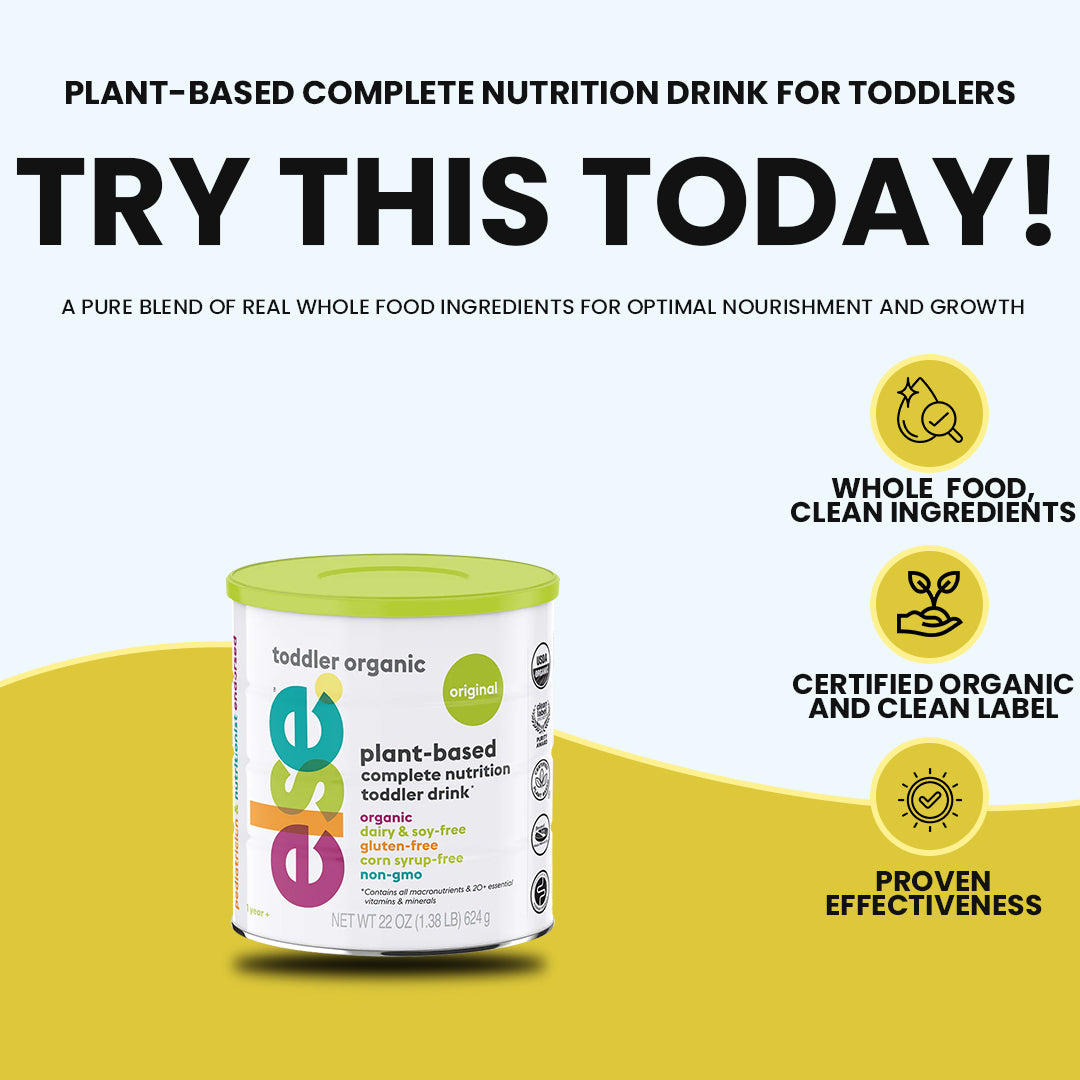 Organic Plant-Based Toddler Formula with Protein, Vitamins & Minerals - Clean Label Baby Nutrition for Growing Kids - Perfect for Healthy Snacks, Daycare & On-the-Go Feeding