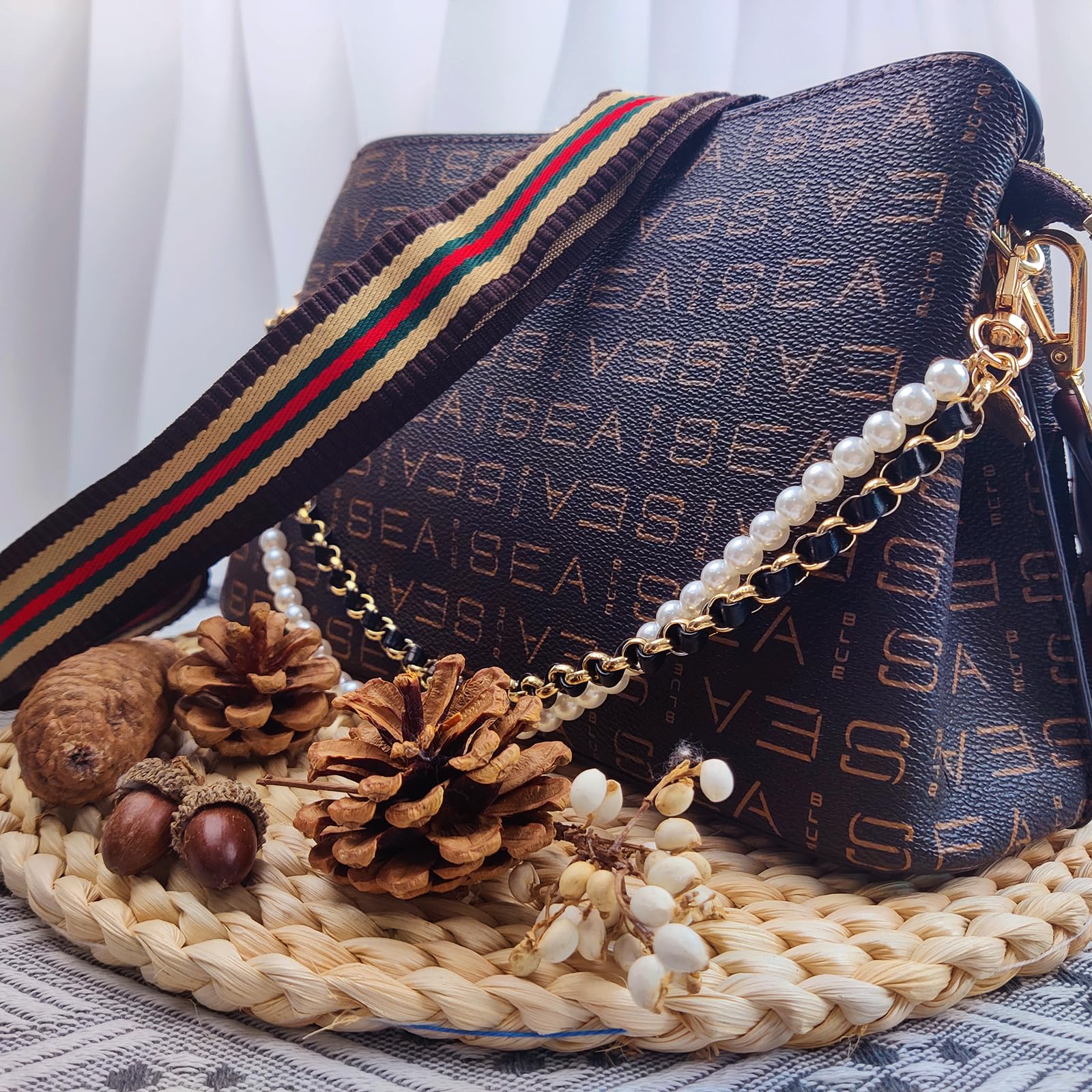 Anti-Loss Phone Wrist Strap with Pearl Beads - Double Chain Phone Lanyard for Smartphones, Wallets & Cameras | Perfect for Travel, Shopping & Outdoor Activities
