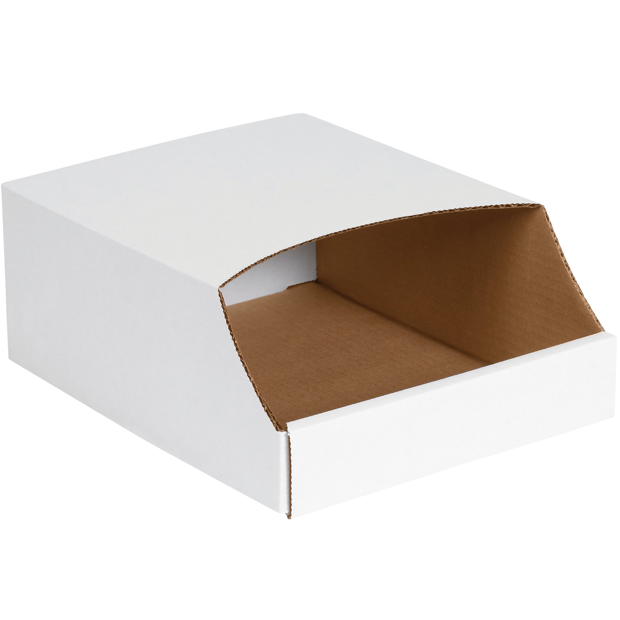 Aviditi Stackable Corrugated Cardboard Storage Bins - Pack of 50 | Durable Organizer for Warehouse, Office & Retail Storage | Eco-Friendly Moving & Shipping Boxes
