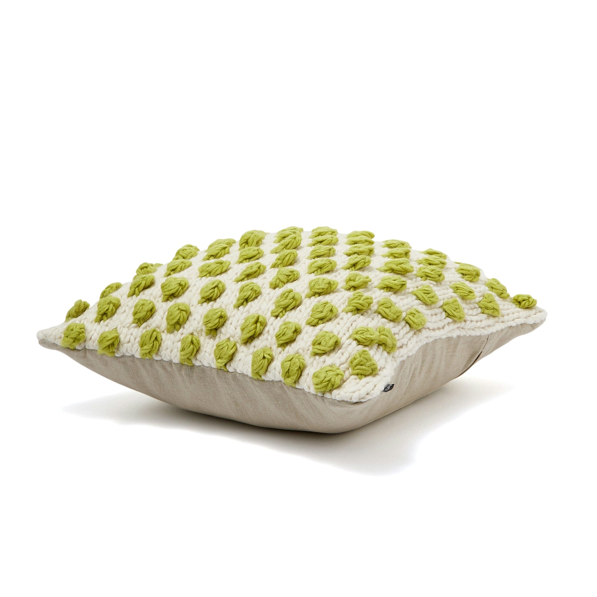 Soft Knit Knot Cushion Cover 18x18 Inches Light Green - Cozy Home Decor for Sofa, Bed & Living Room