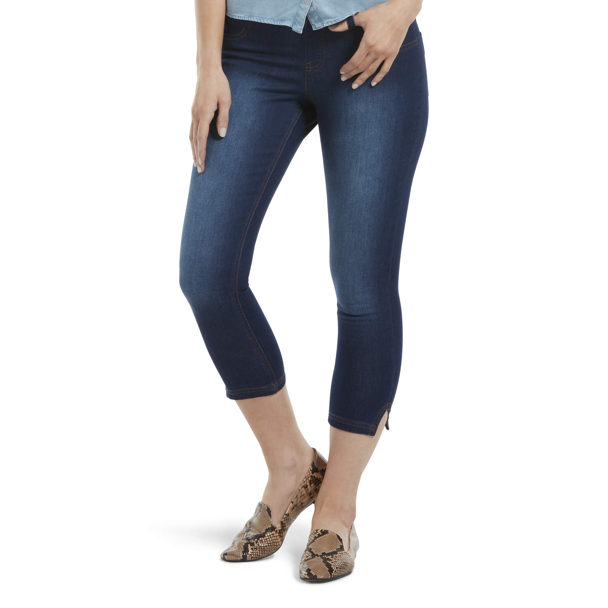 Women's Ultra Soft Denim Jean Capri Leggings - Stretch Comfort Fit for Casual Wear & Lounge | Perfect for Yoga, Running, and Everyday Outfits