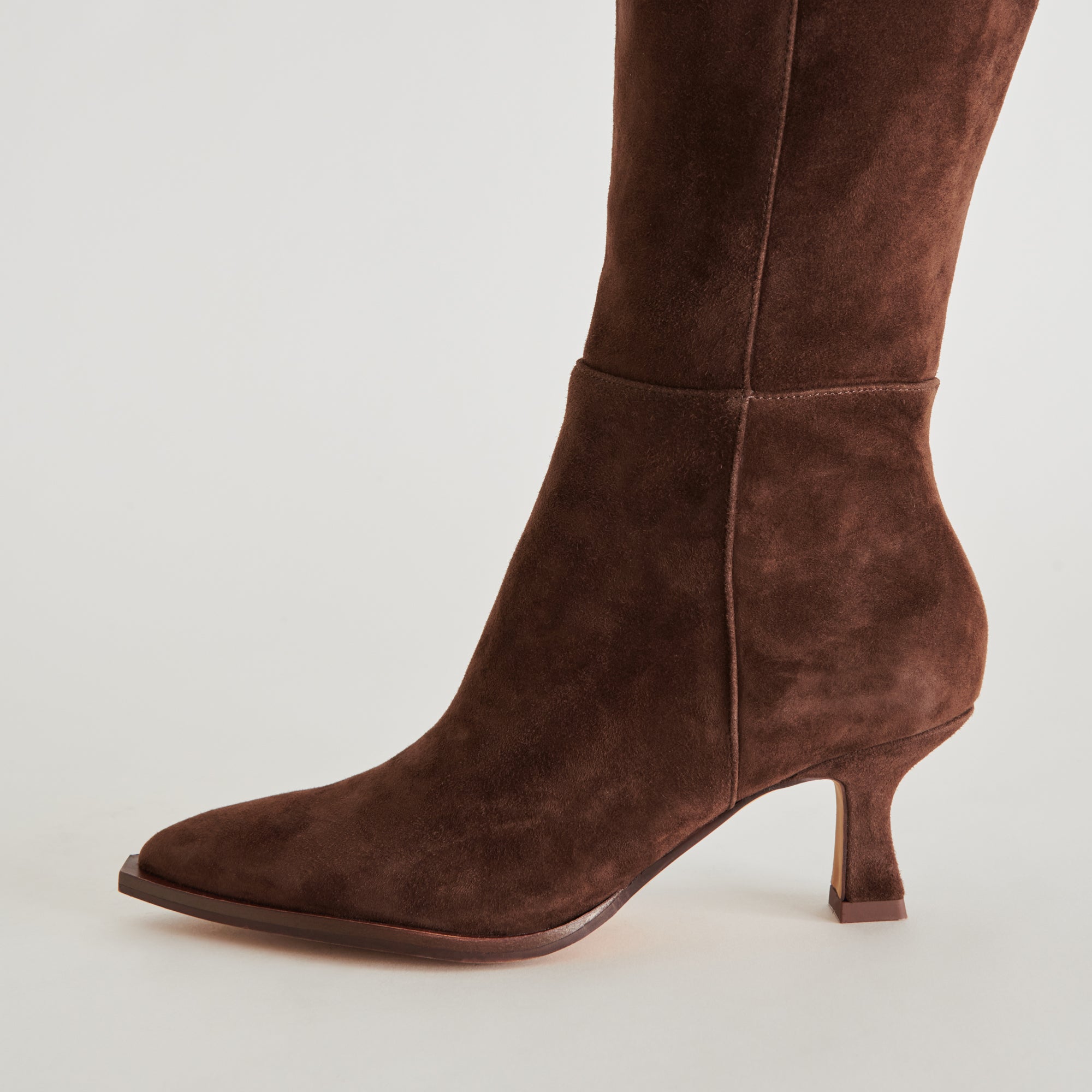 AUGGIE Wide Calf Boots for Women - DK Brown Suede Leather, Comfortable & Stylish Winter Boots for Casual Wear, Outdoor Activities, and Cold Weather Fashion
