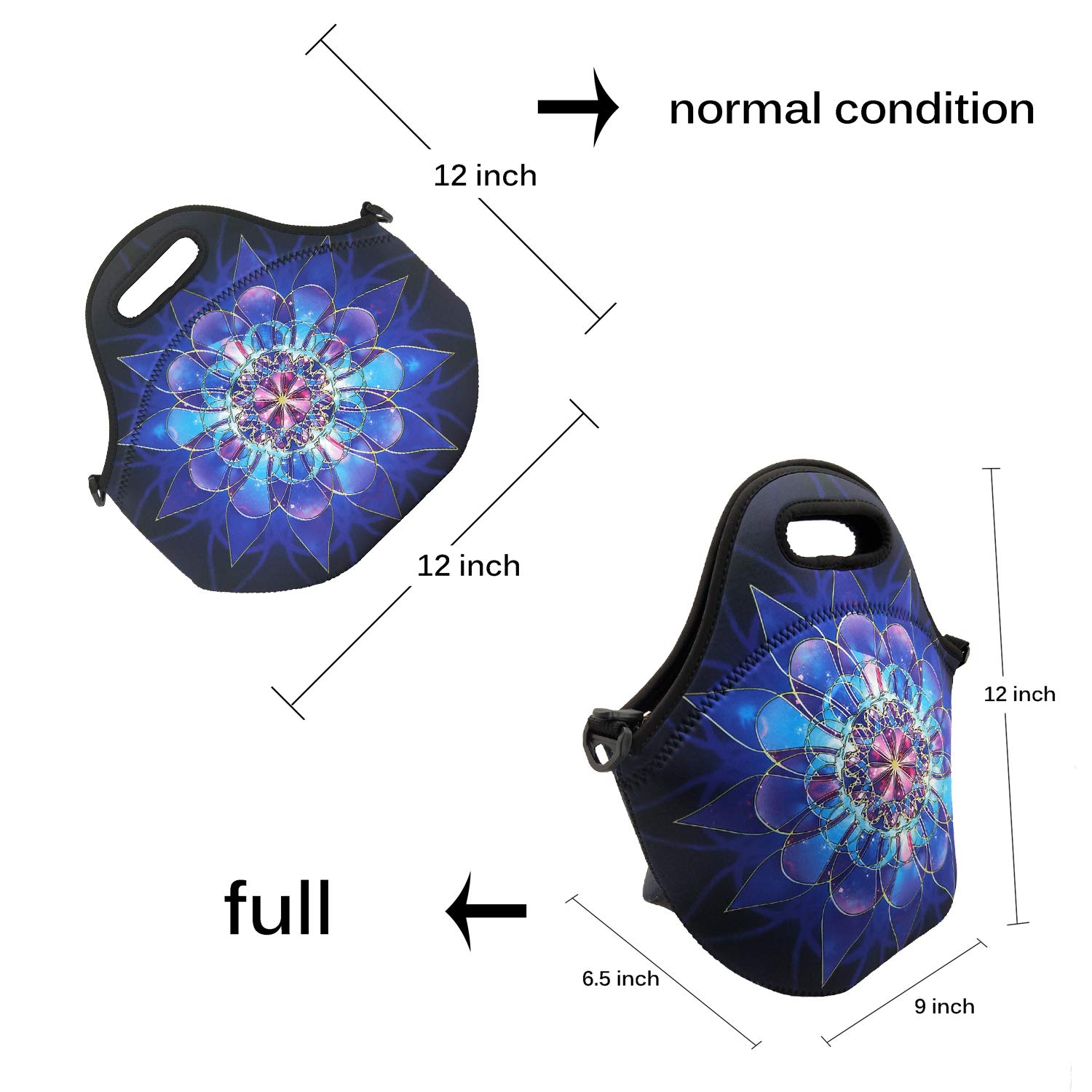Insulated Neoprene Lunch Bag for Work & Travel - Blue