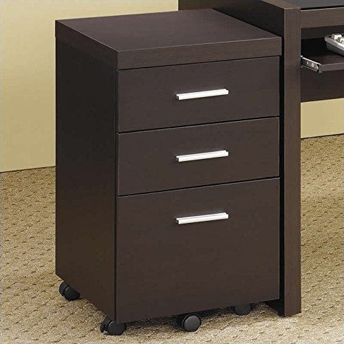 Brown Coaster Papineau 2-Piece Desk & Mobile File Cabinet Set - Home Office Storage Solution for Documents & Supplies