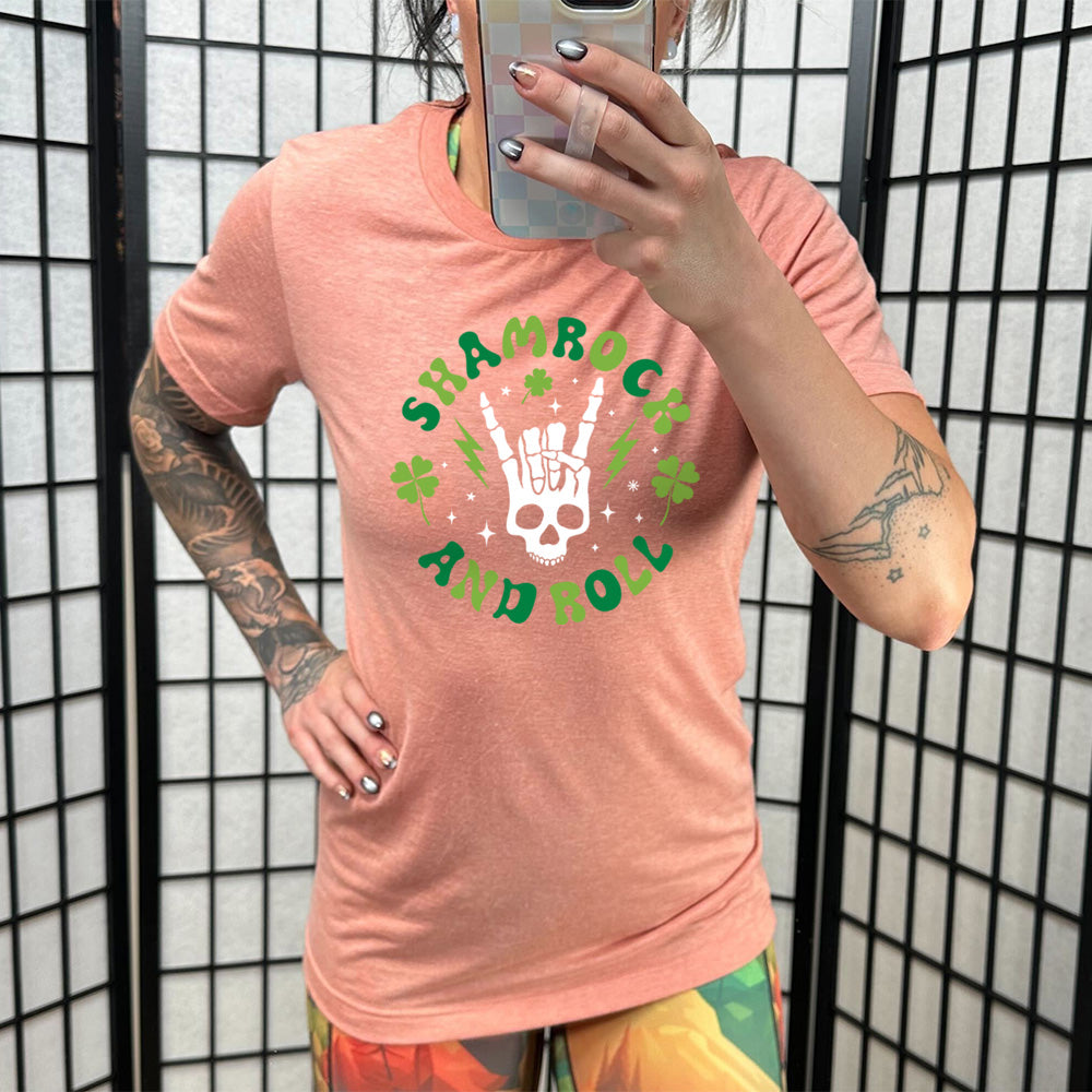 Shamrock and Roll Unisex T-Shirt - St. Patrick's Day Apparel for Men & Women - Perfect for Parties, Parades & Casual Wear