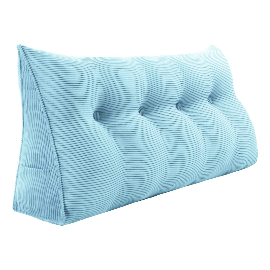 Large Wedge Pillow for Back Support - Corduroy Upholstered Headboard & Reading Pillow - Perfect for Bed Rest, Sofa Cushion & Lumbar Positioning (Great for Sitting Up in Bed, Reading, or Watching TV)