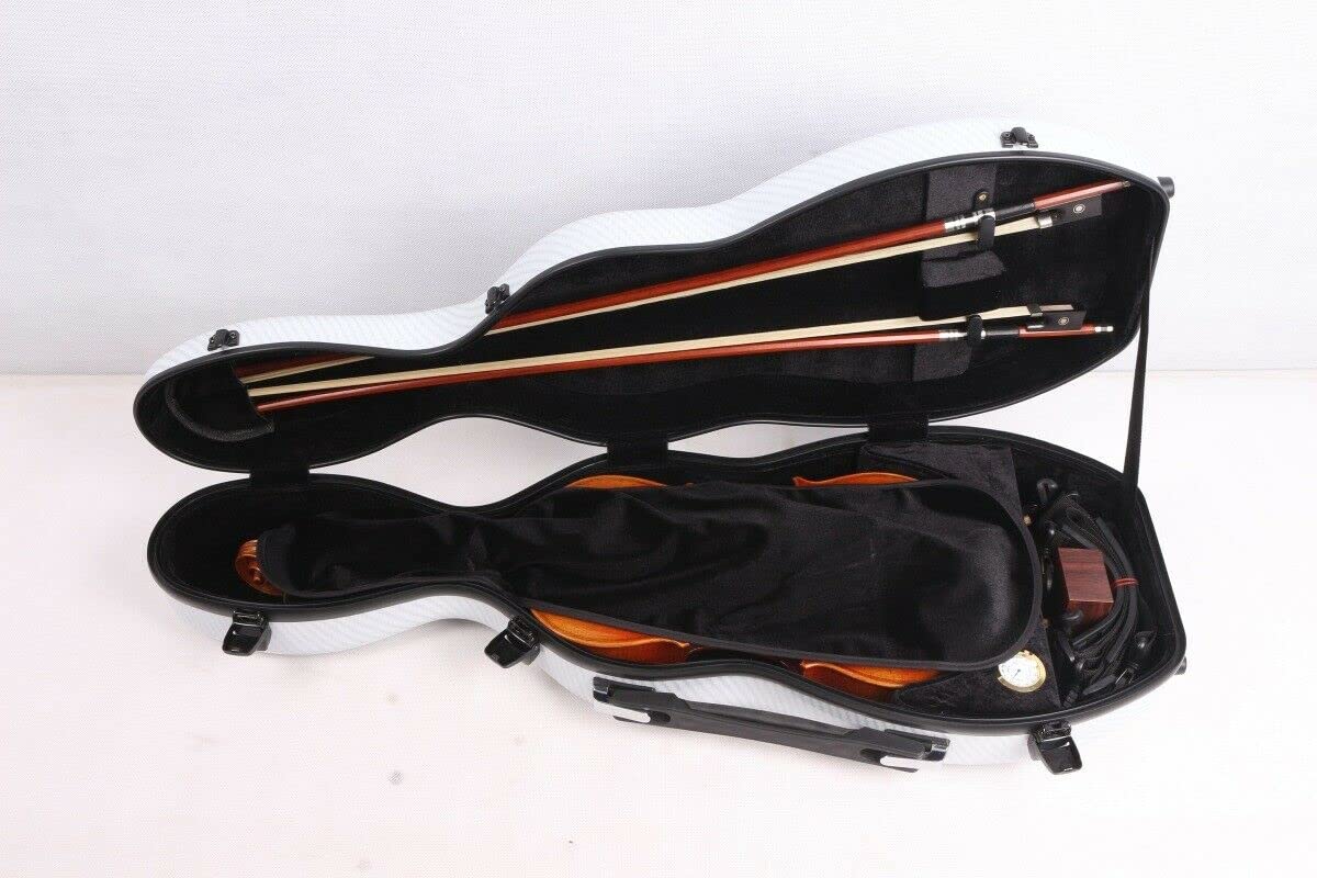 Premium 4/4 Carbon Fiber Violin Case - Lightweight & Durable White Violin Box for Professional Musicians & Travel Protection | Perfect for Concerts, Music Schools & Air Travel