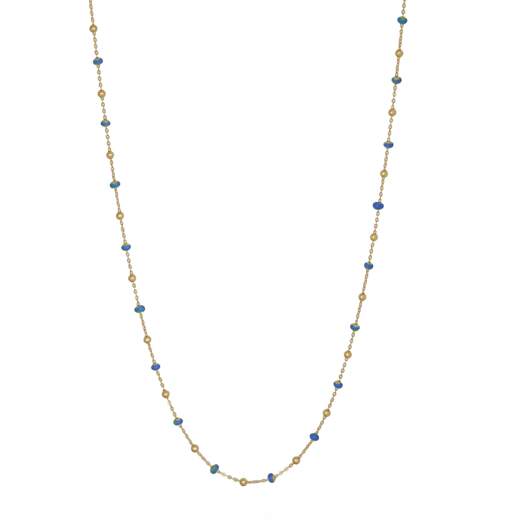 Blue Enamel Gold Chain Necklace for Women | Elegant Dainty Jewelry Gift for Her | Perfect for Parties, Weddings & Everyday Wear