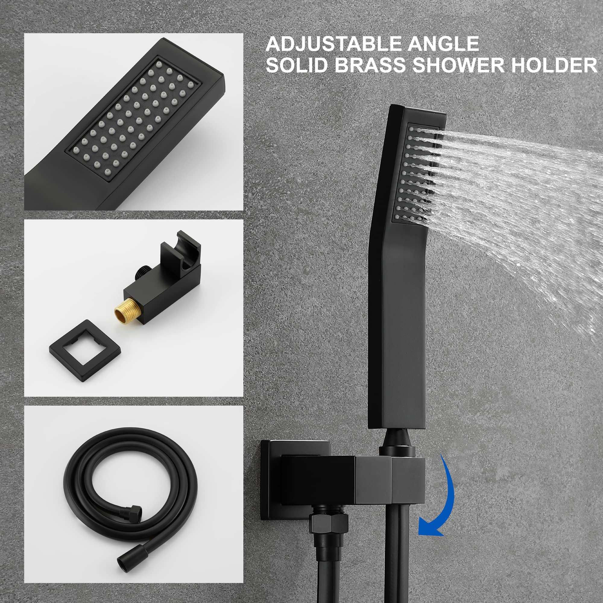 SHAMANDA Matte Black Shower System - 10