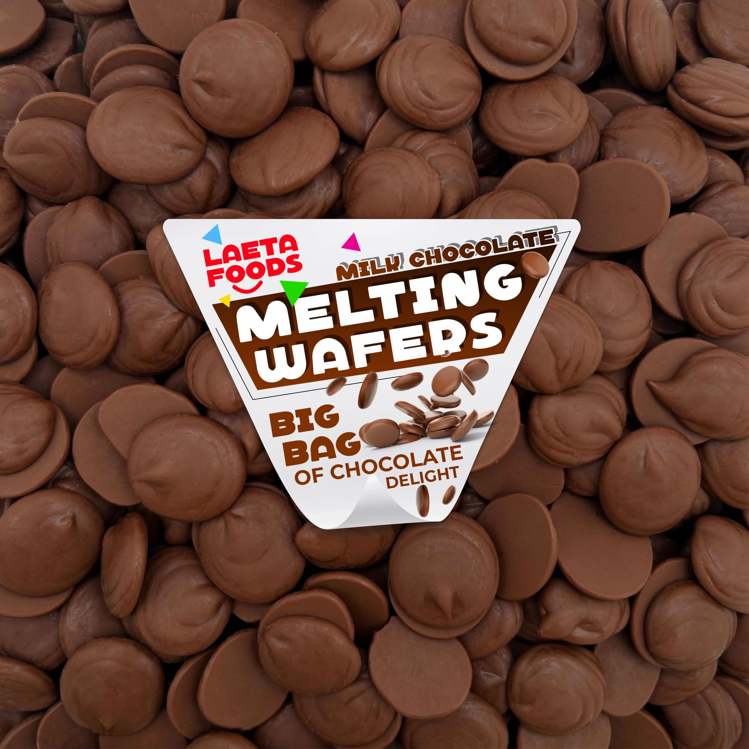 Premium Merckens Milk Chocolate Melting Wafers - 2lb Bulk Bag for Baking, Candy Making & Dessert Decorations | Perfect for Chocolate Fountains, Cake Pops & Dipping Treats