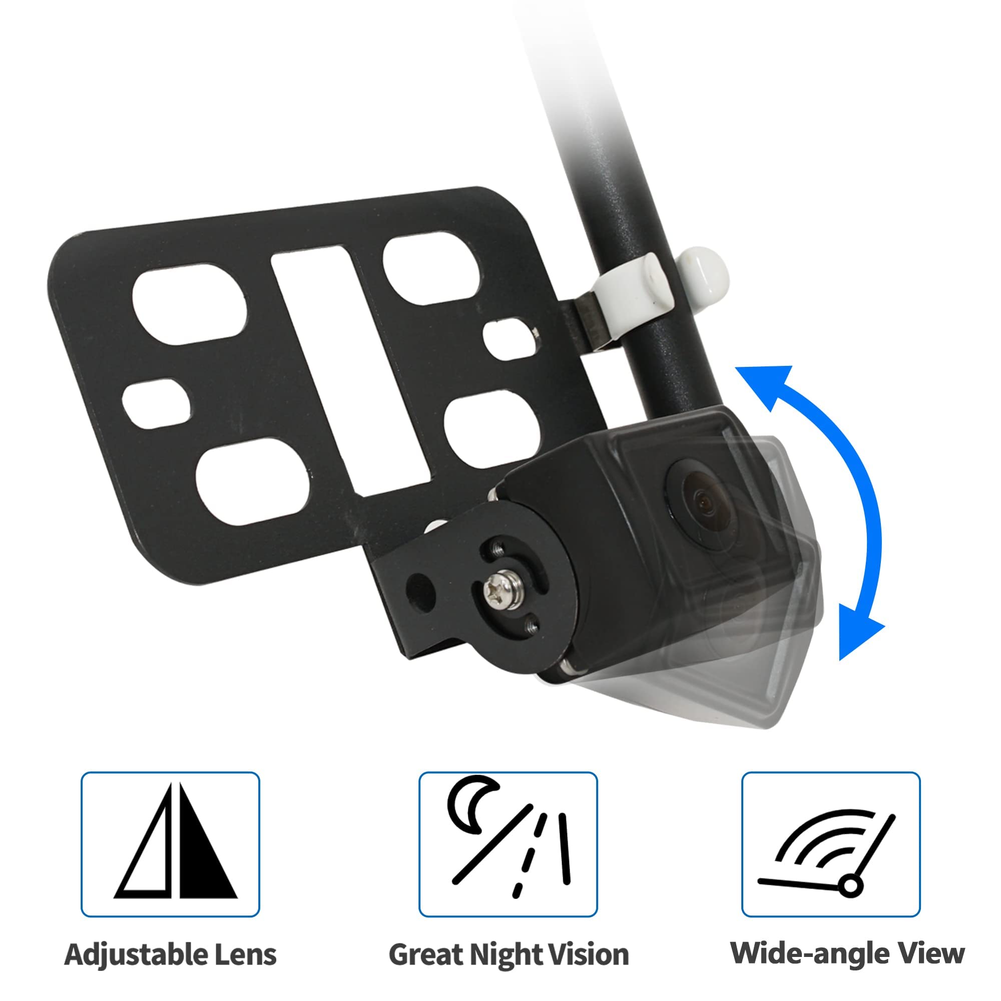 EWAY WiFi Wireless RV Backup Camera - Smart Reverse Rear View Camera for iOS & Android, Compatible with RV, Camper, 5th Wheel, Motorhome - Easy Surface Mount with Night Vision (Black) | Perfect for Safe Parking & Hitching in Low Light Conditions