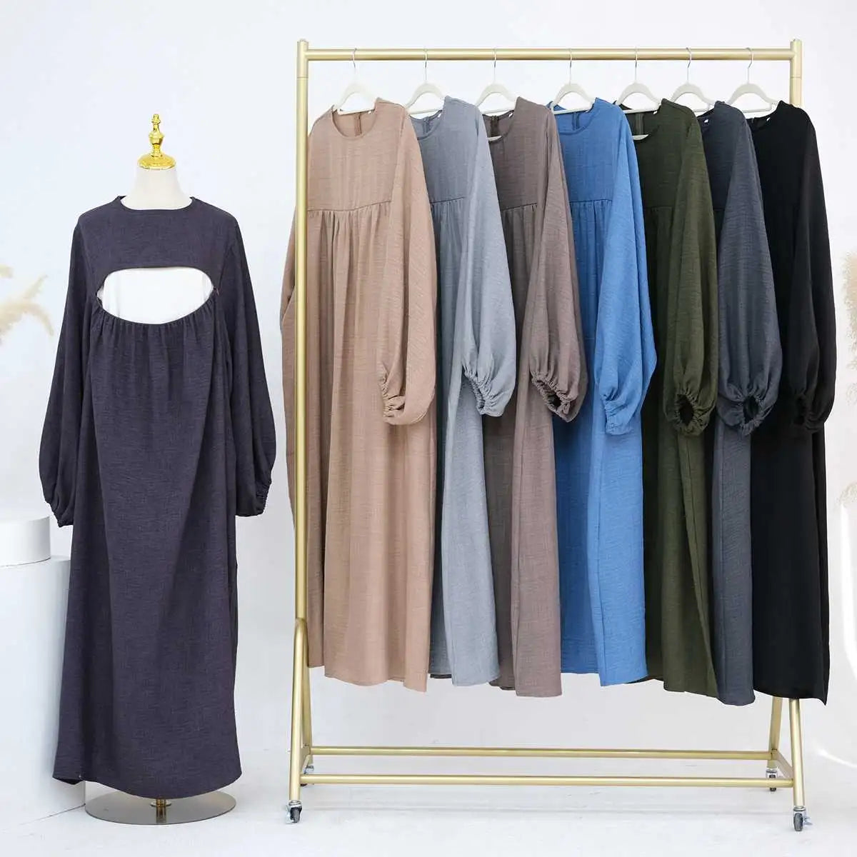 Comfortable & Stylish Nursing Abaya Dress for Breastfeeding Moms - Perfect for Prayer, Outings & Nursing in Public
