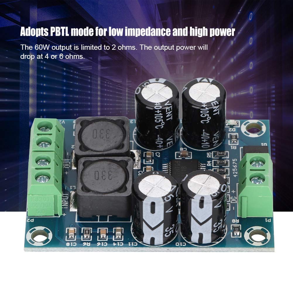 TPA3118 Mono Digital Amplifier Board, 60W High Power Audio AMP Module, DC10-24V, Ideal for Home Theater Speakers, DIY Projects, and Car Audio Systems